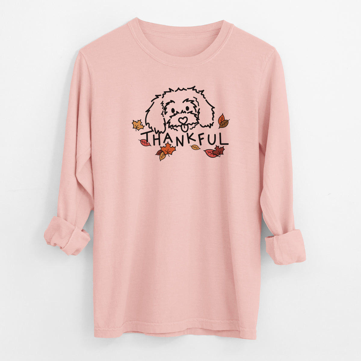 Thankful Maltipoo - Holly - Men's Heavyweight 100% Cotton Long Sleeve