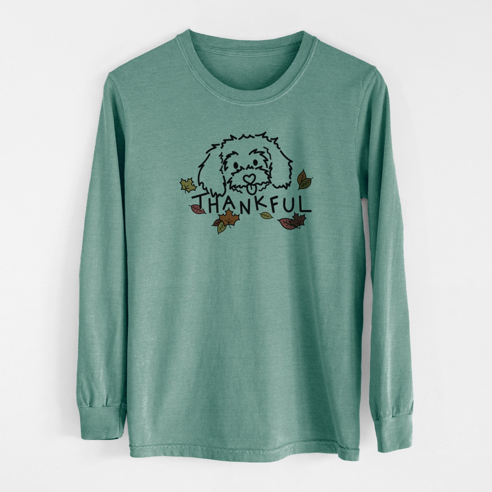 Thankful Maltipoo - Holly - Men's Heavyweight 100% Cotton Long Sleeve
