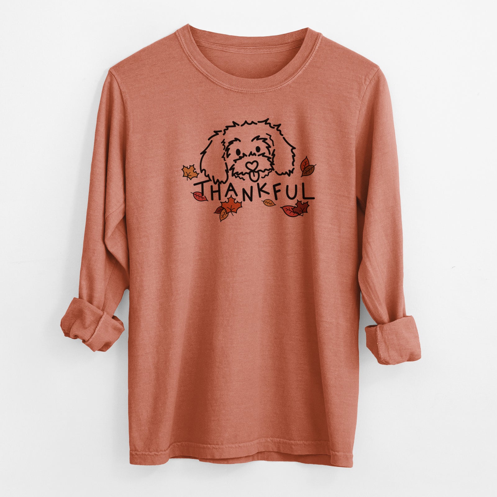Thankful Maltipoo - Holly - Men's Heavyweight 100% Cotton Long Sleeve