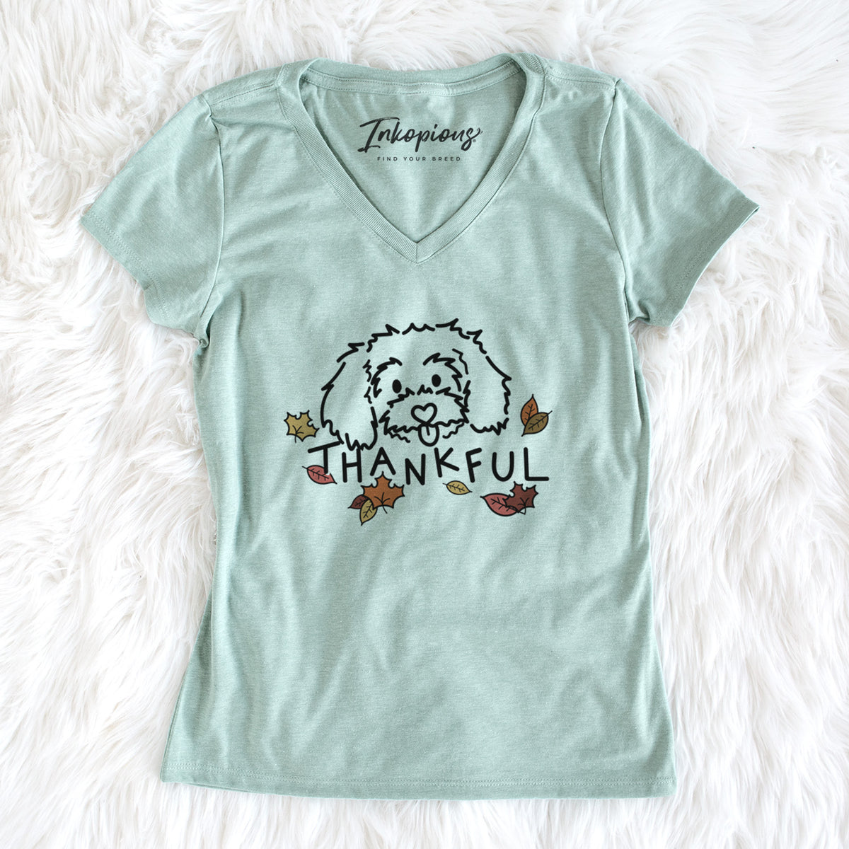 Thankful Maltipoo - Holly - Women&#39;s Perfect V-neck Shirt