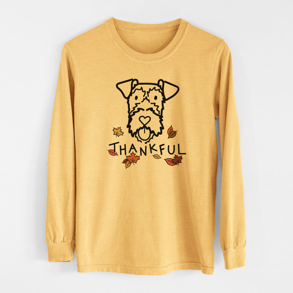 Thankful Irish Terrier - Men&#39;s Heavyweight 100% Cotton Long Sleeve