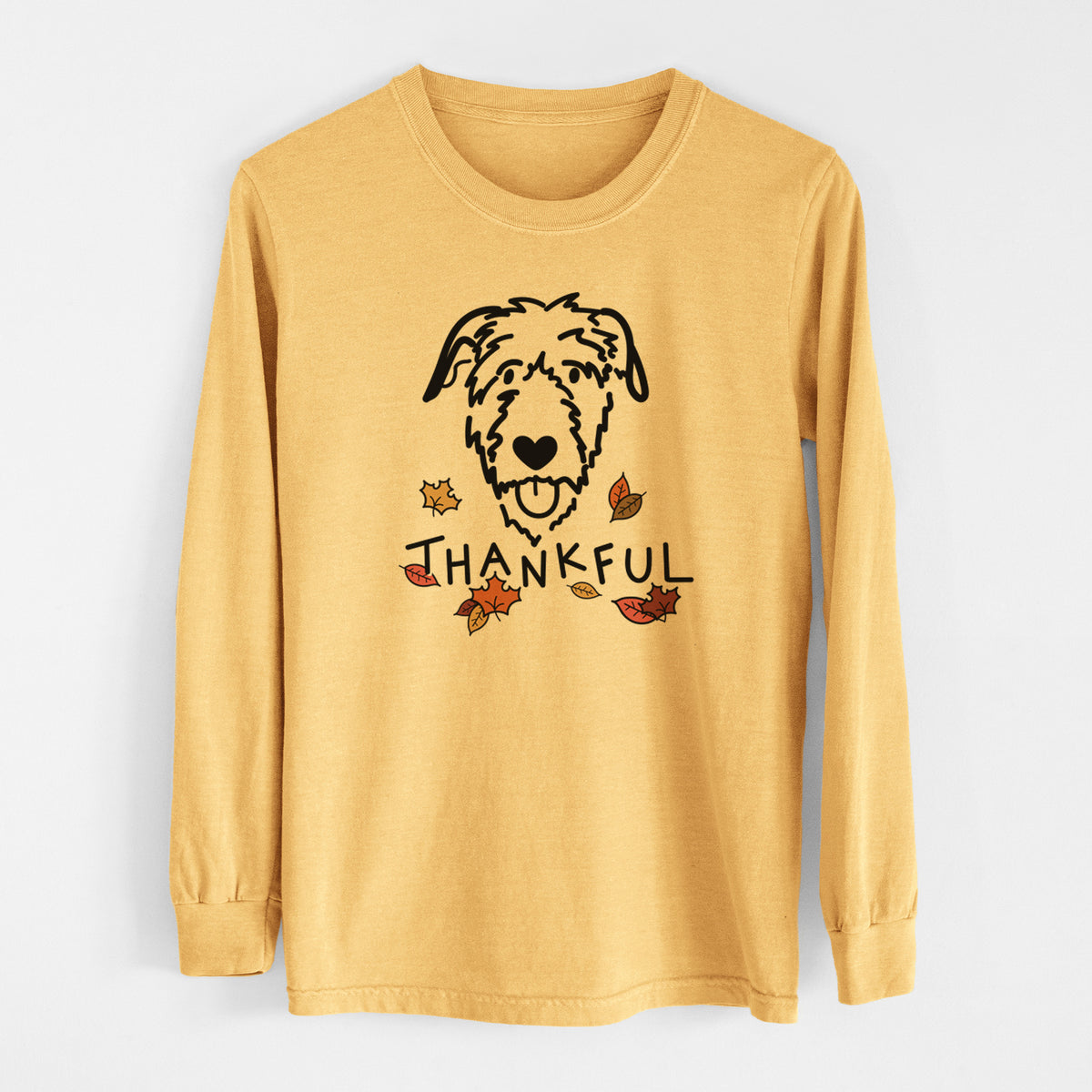 Thankful Irish Wolfhound - Men&#39;s Heavyweight 100% Cotton Long Sleeve