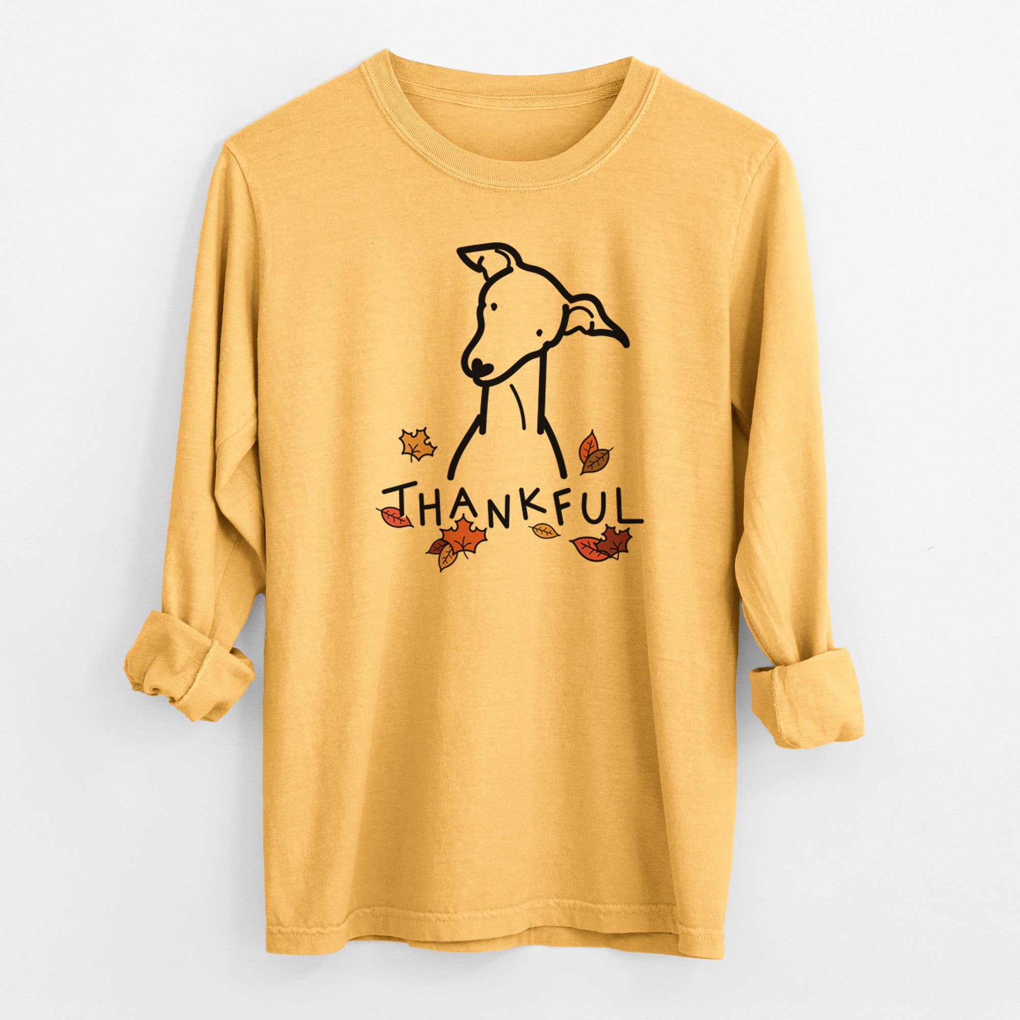 Thankful Italian Greyhound - Men's Heavyweight 100% Cotton Long Sleeve