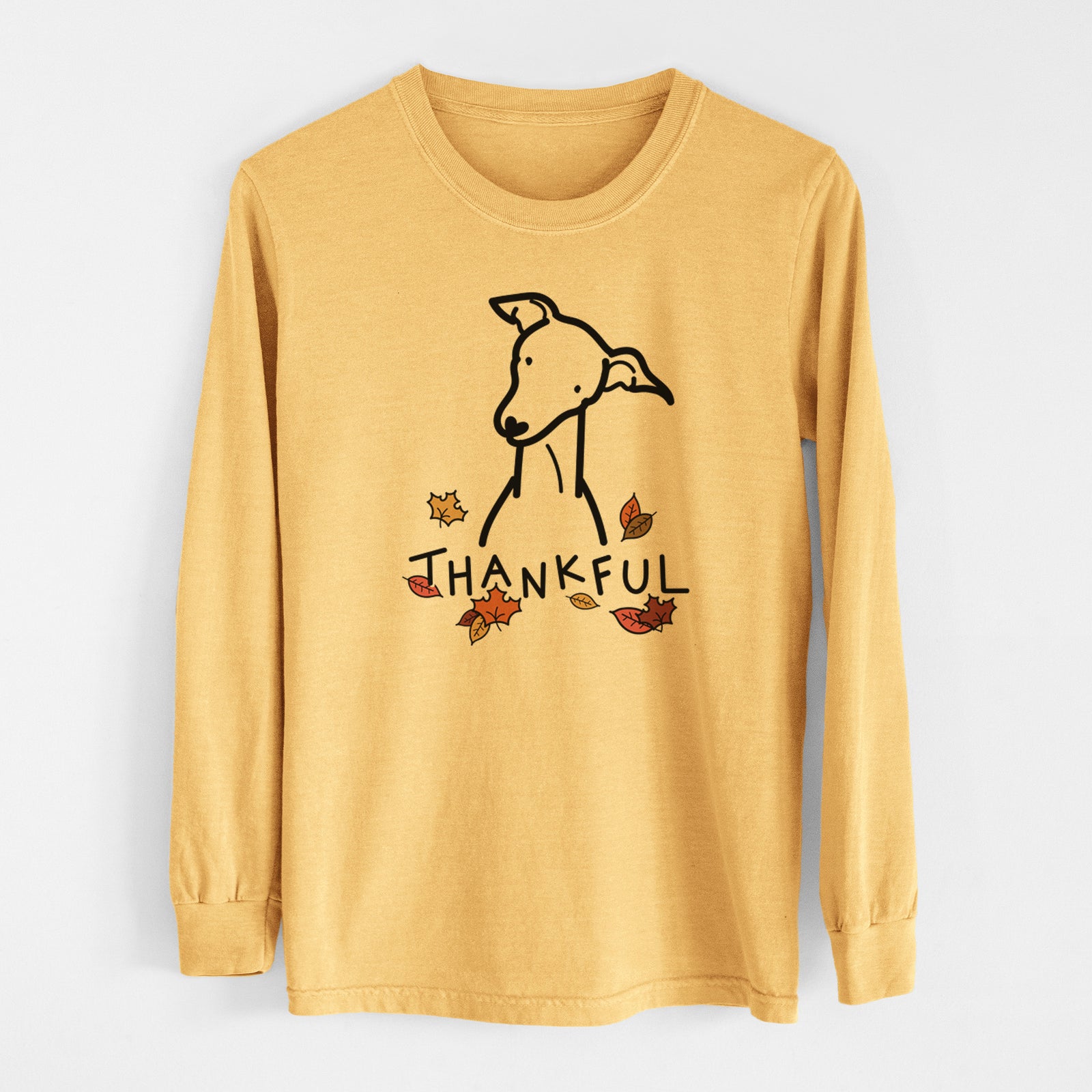 Thankful Italian Greyhound - Men's Heavyweight 100% Cotton Long Sleeve