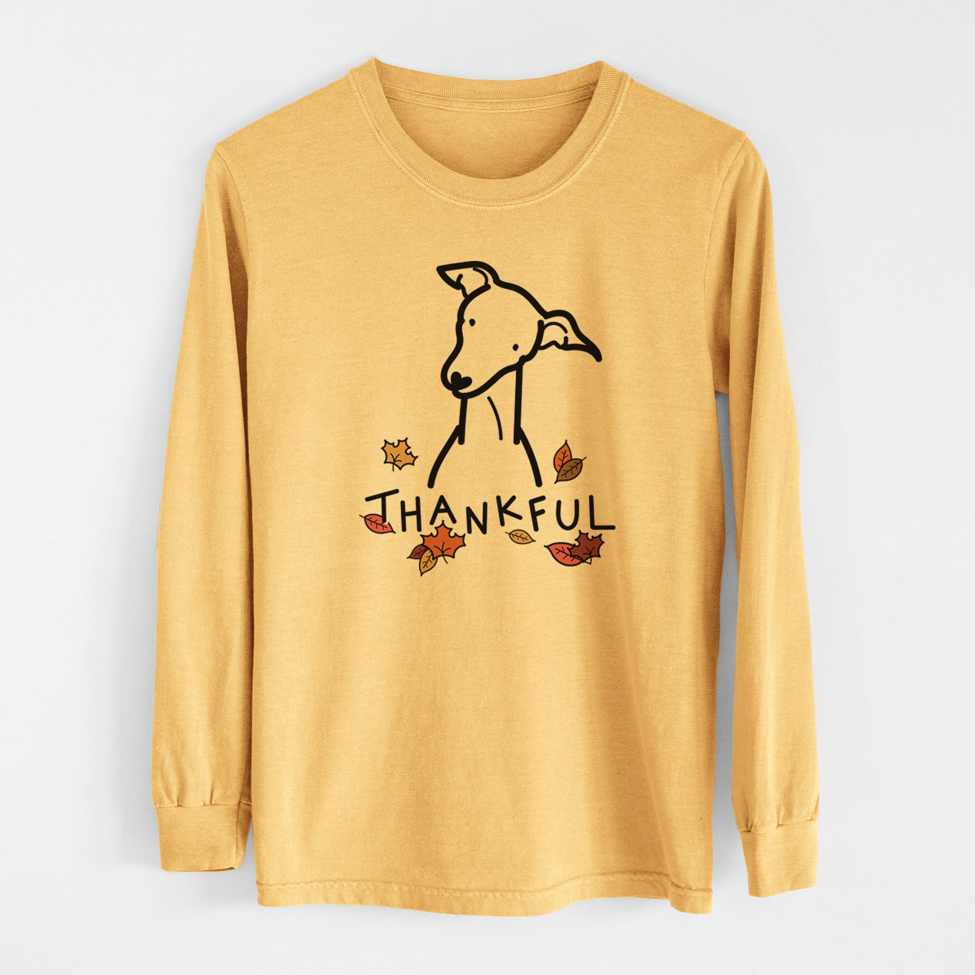 Thankful Italian Greyhound - Men's Heavyweight 100% Cotton Long Sleeve