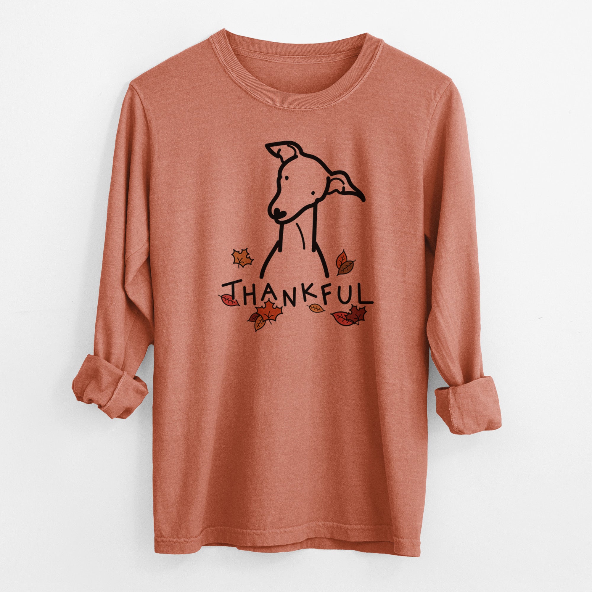 Thankful Italian Greyhound - Men's Heavyweight 100% Cotton Long Sleeve