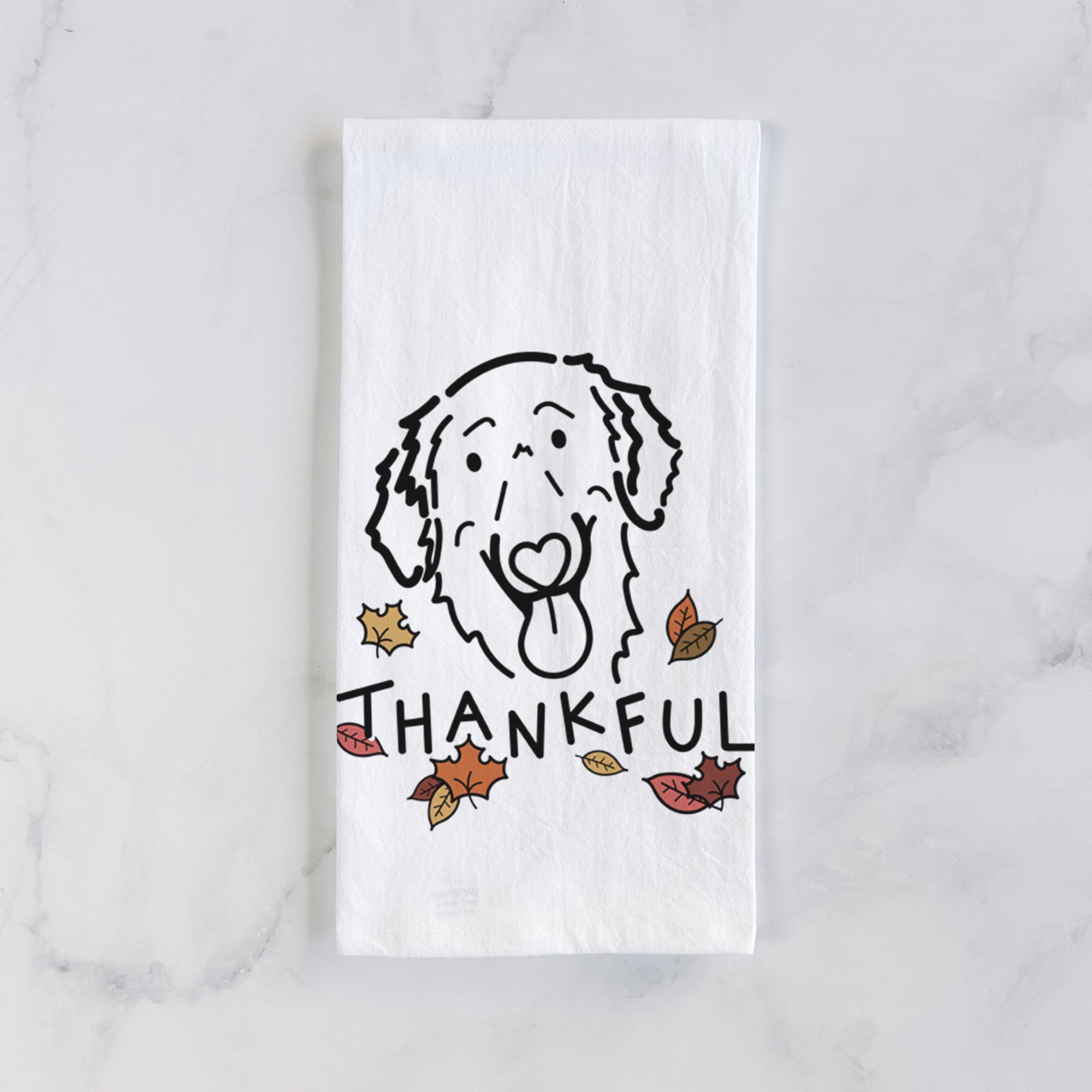 Thankful Flat-Coated Retriever - Jack - Tea Towel