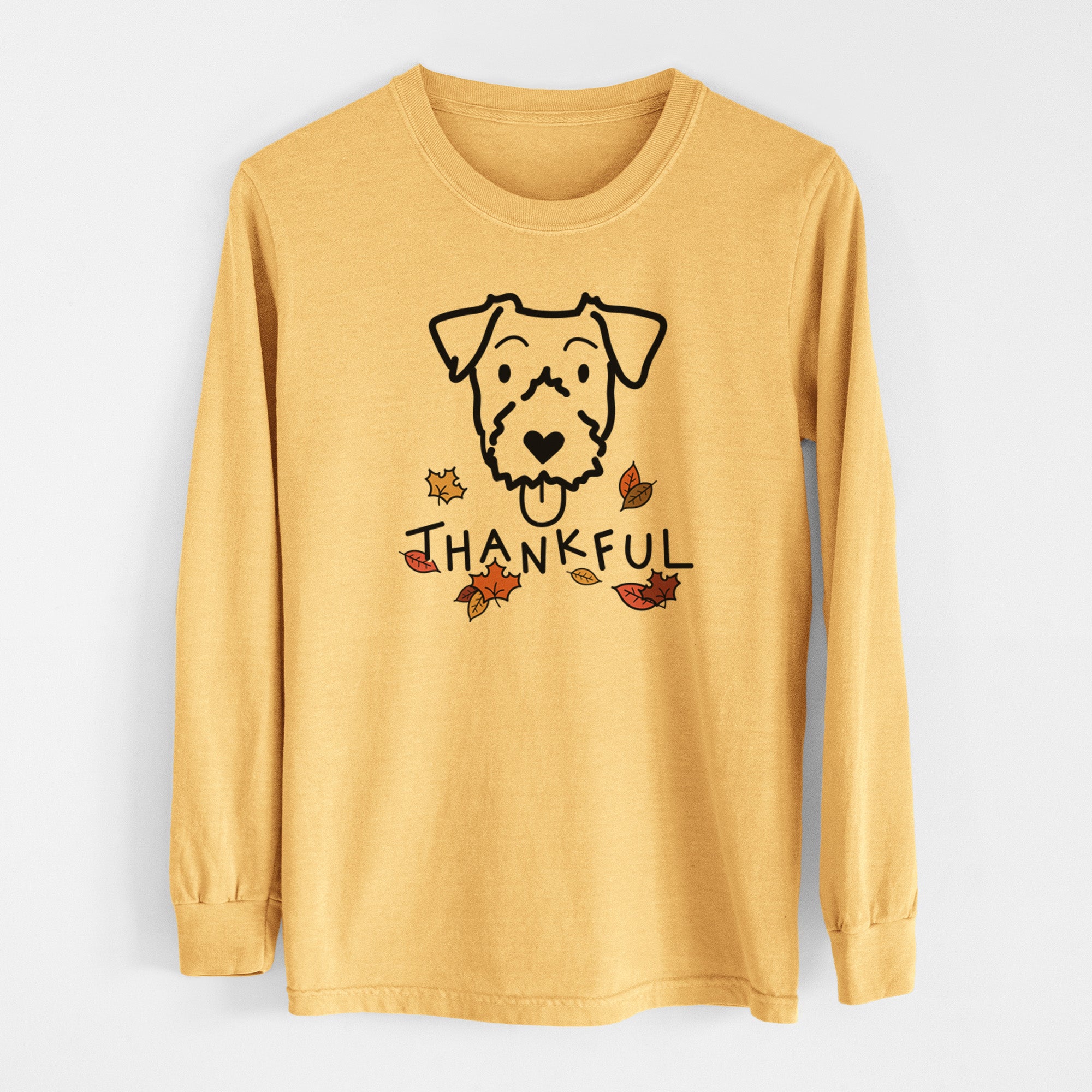 Thankful Jack Russell Terrier - Men's Heavyweight 100% Cotton Long Sleeve