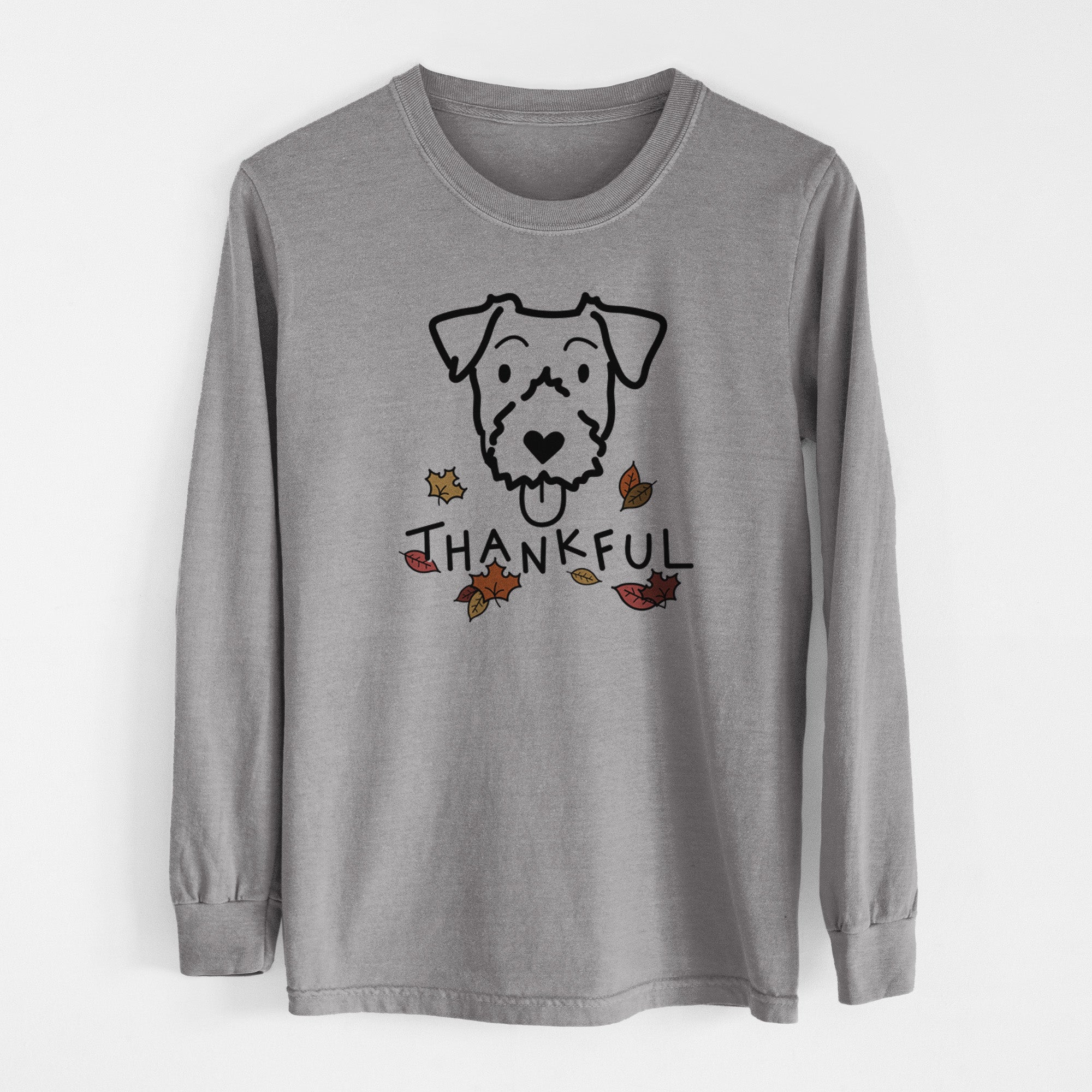 Thankful Jack Russell Terrier - Men's Heavyweight 100% Cotton Long Sleeve