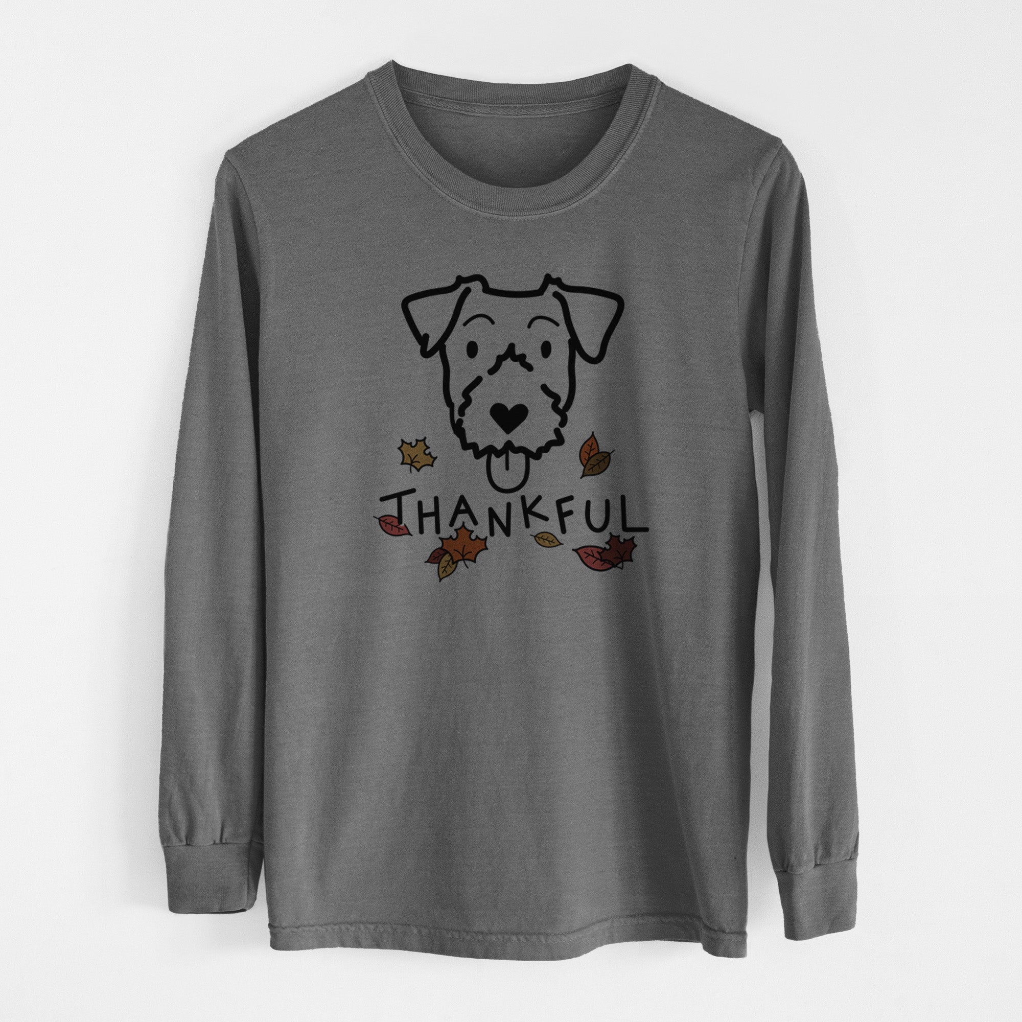 Thankful Jack Russell Terrier - Men's Heavyweight 100% Cotton Long Sleeve