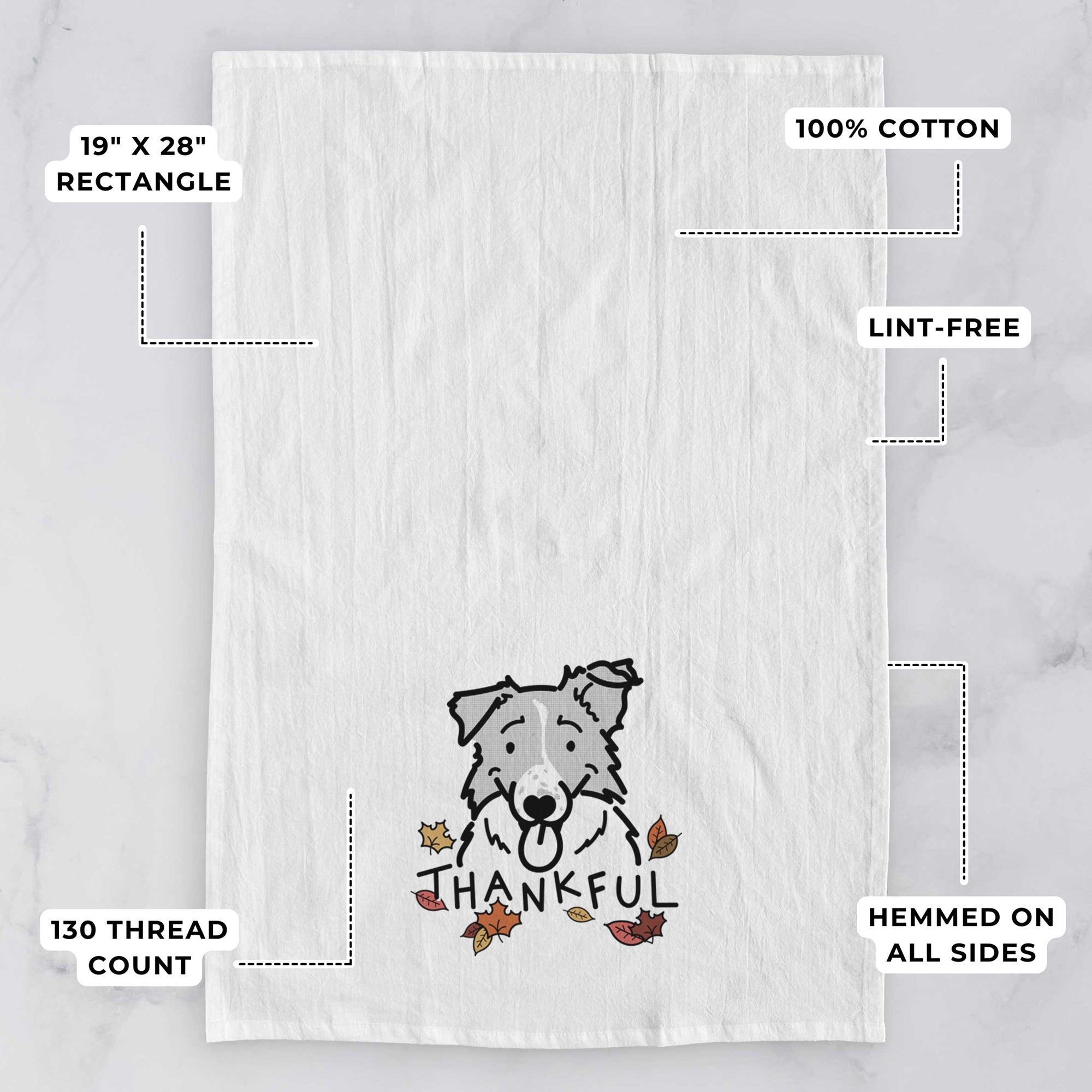 Thankful Border Collie - Jam - Tea Towel