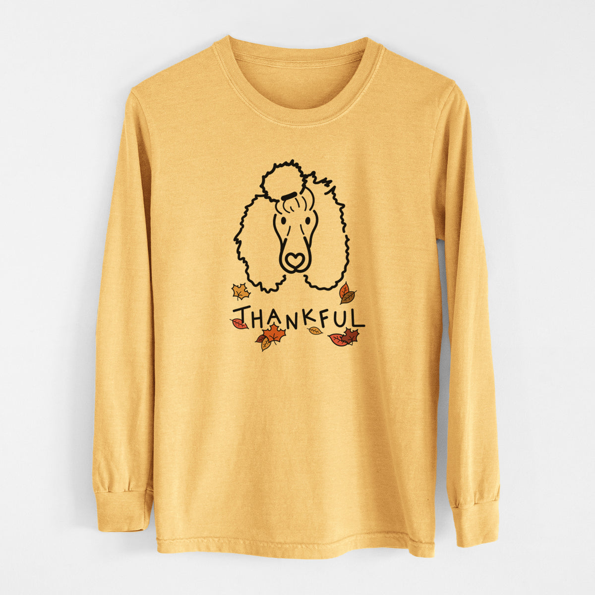 Thankful Standard Poodle - Jemma - Men&#39;s Heavyweight 100% Cotton Long Sleeve