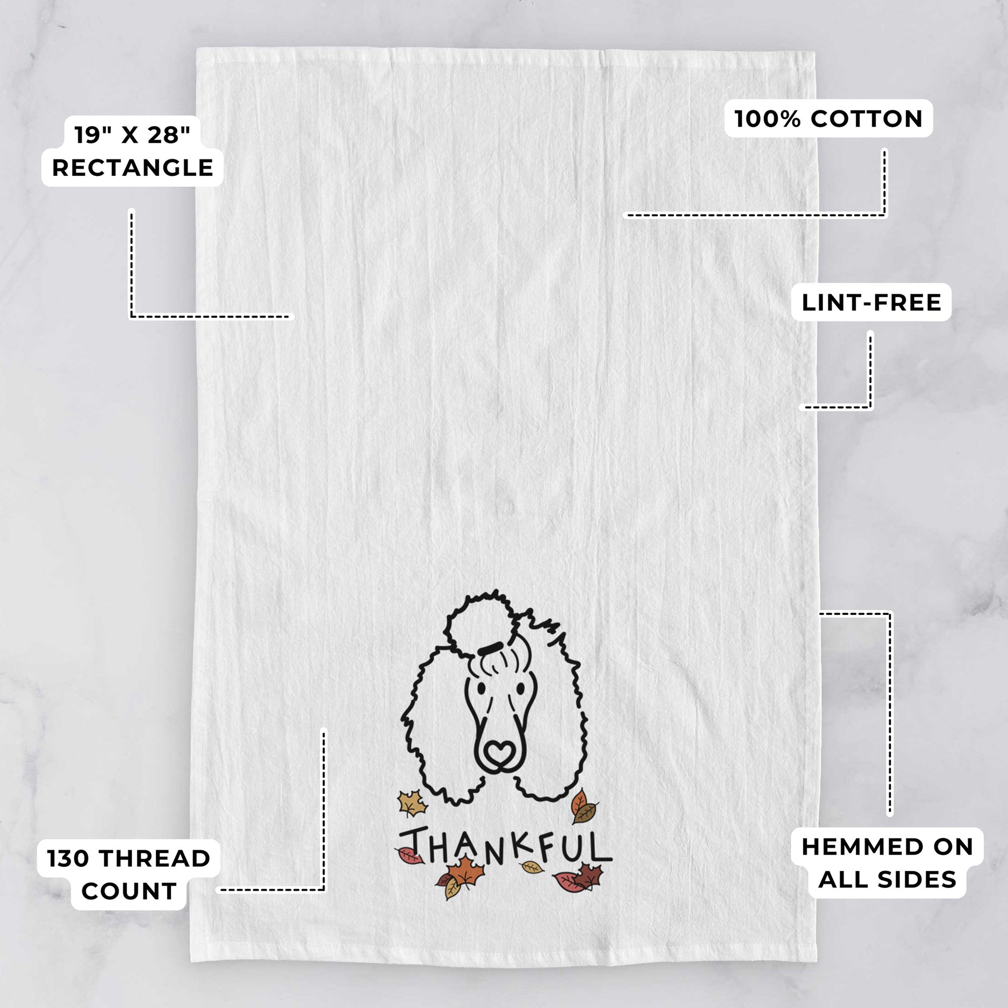 Thankful Standard Poodle - Jemma - Tea Towel