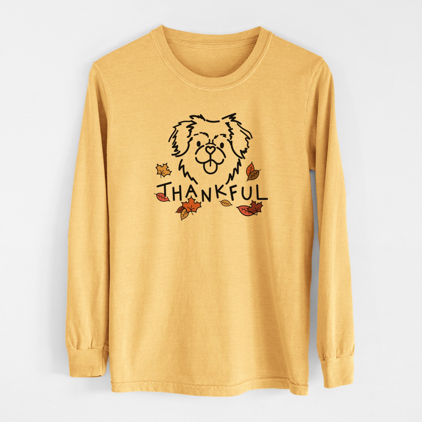 Thankful Tibetan Spaniel - Jiji - Men's Heavyweight 100% Cotton Long Sleeve