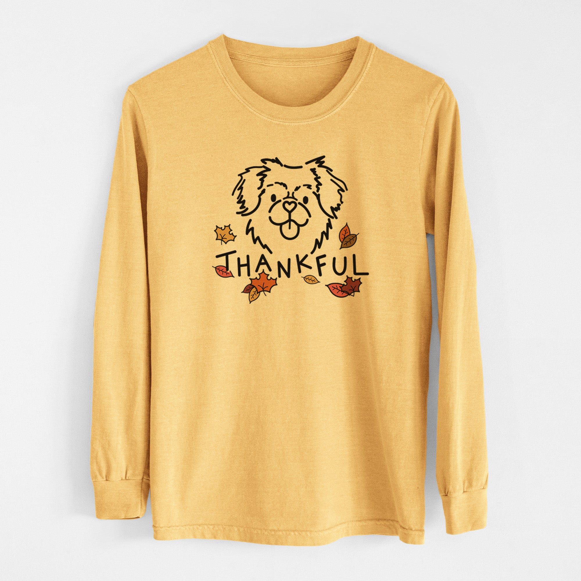 Thankful Tibetan Spaniel - Jiji - Men's Heavyweight 100% Cotton Long Sleeve