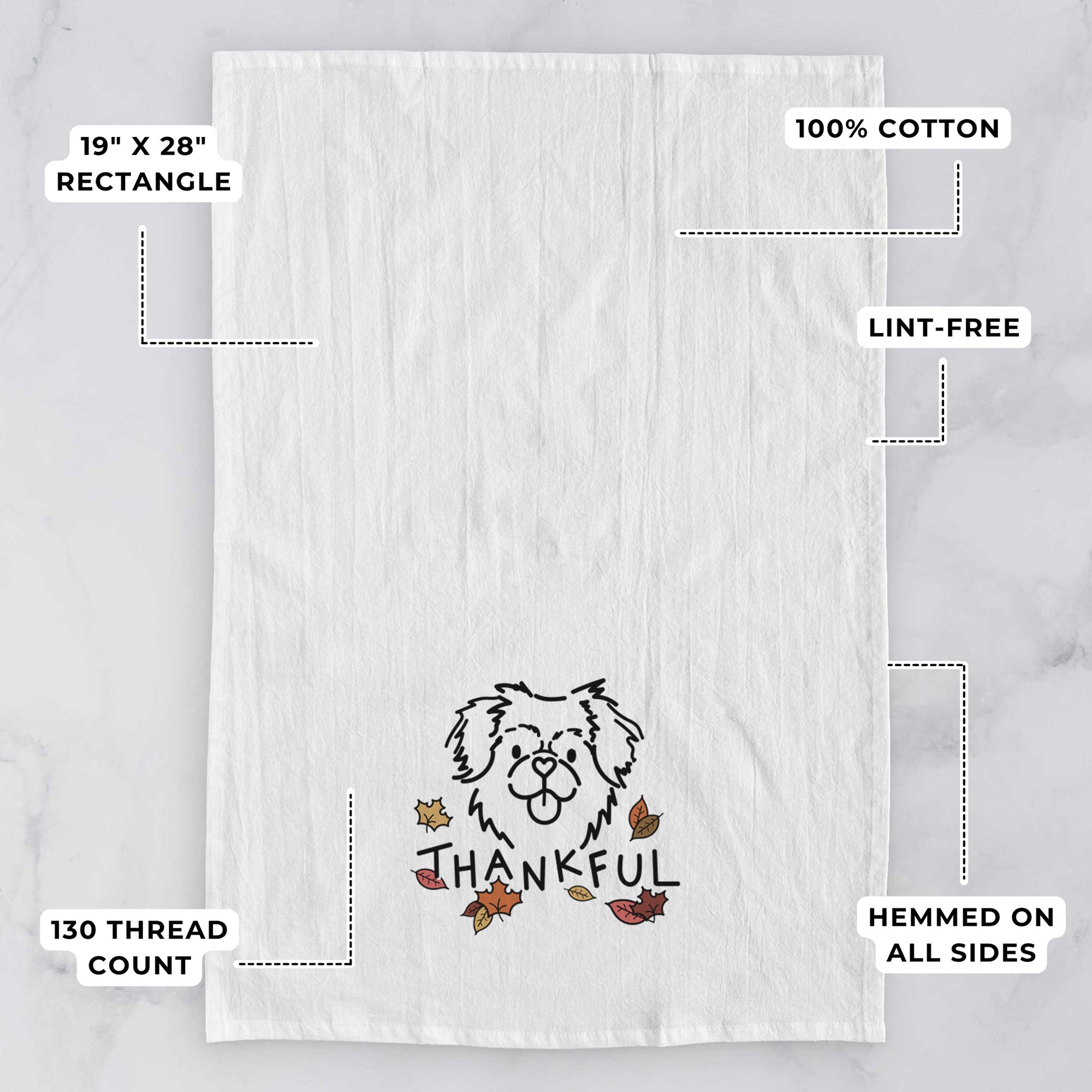 Thankful Tibetan Spaniel - Jiji - Tea Towel