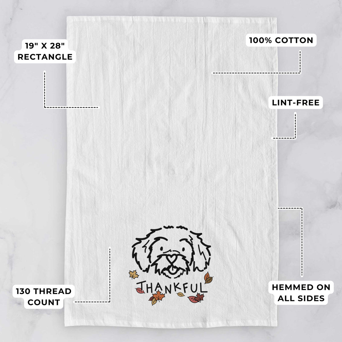 Thankful Peekapoo - Jo Jo - Tea Towel
