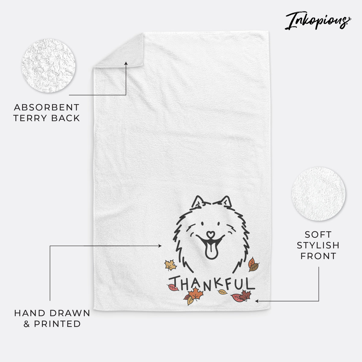 Thankful Samoyed - Johnny - Hand Towel
