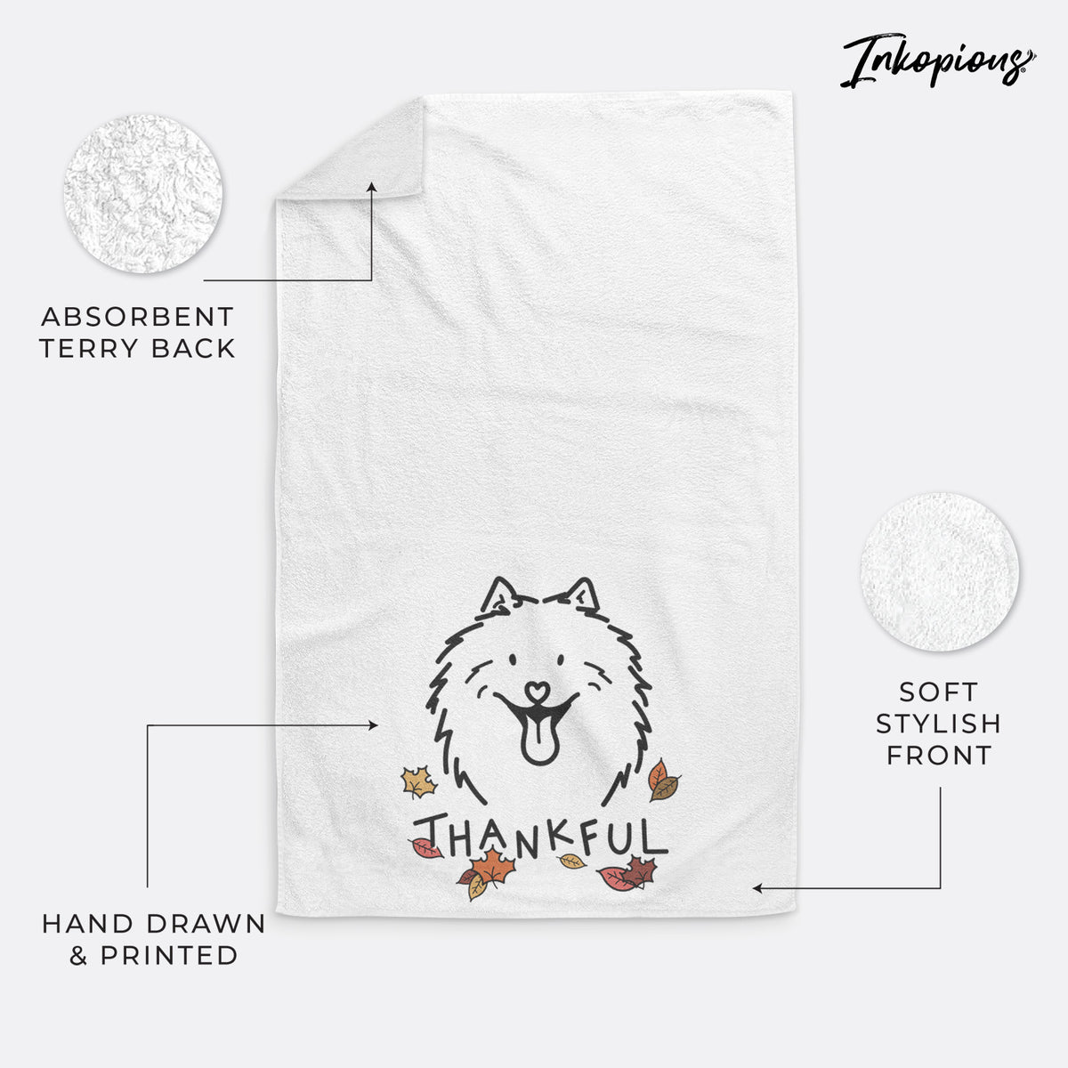 Thankful Samoyed - Johnny - Hand Towel