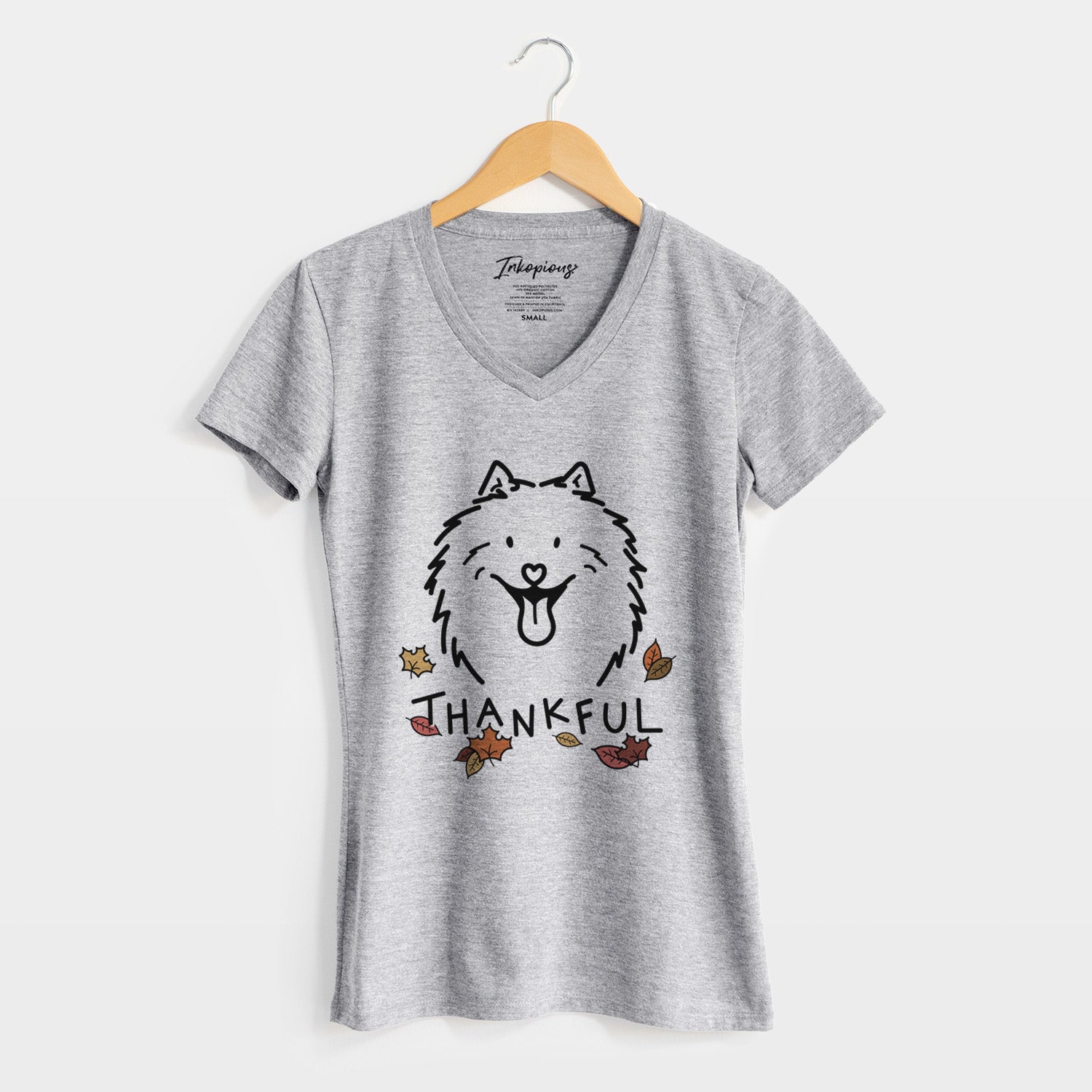 Thankful Samoyed - Johnny - Women's Perfect V-neck Shirt