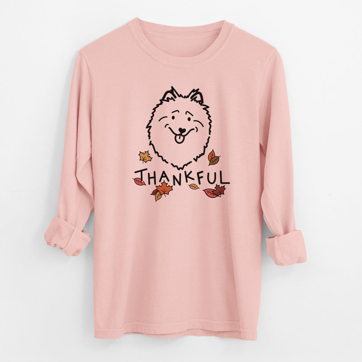 Thankful Keeshond - Men's Heavyweight 100% Cotton Long Sleeve