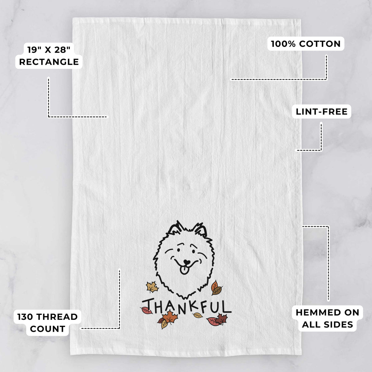 Thankful Keeshond - Tea Towel