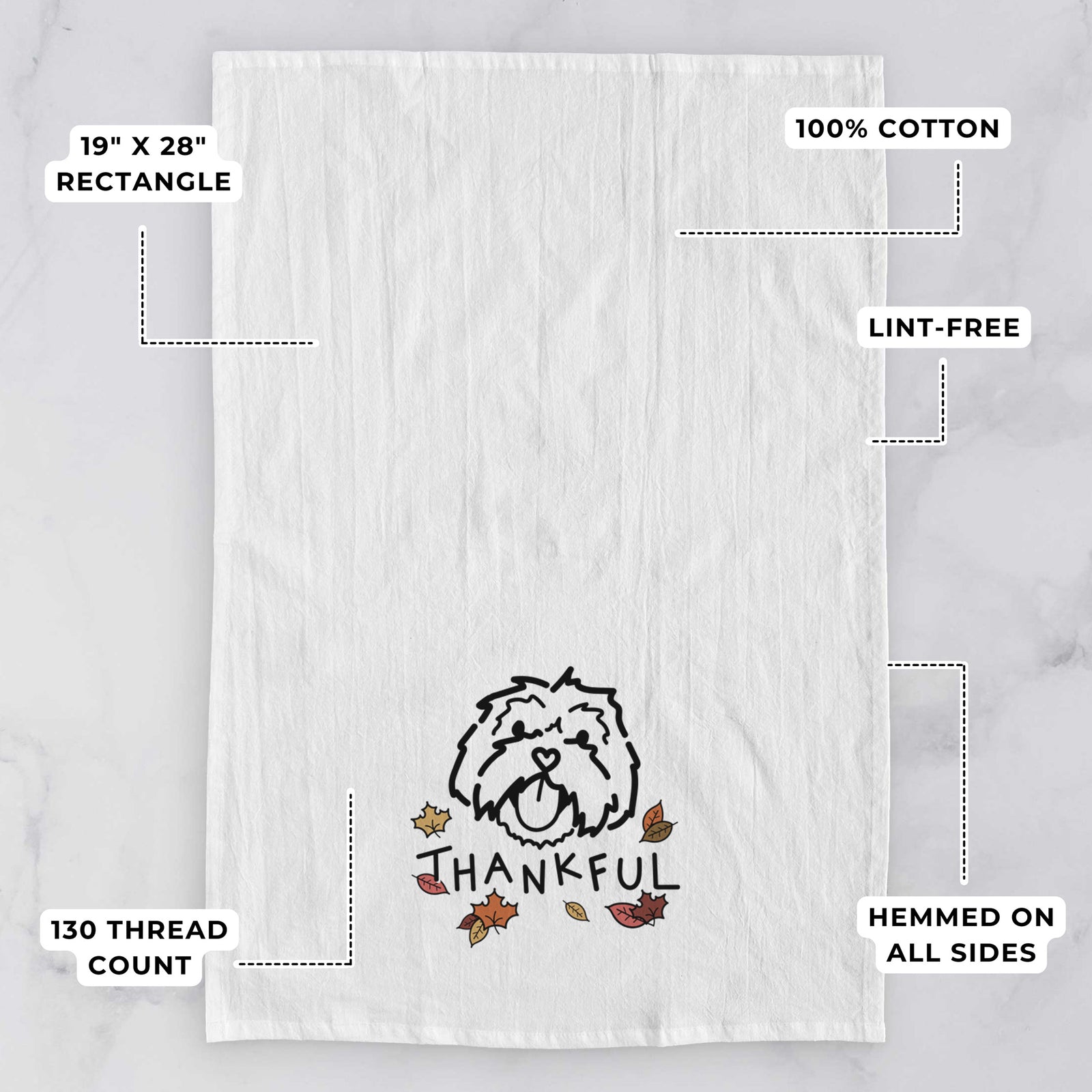 Thankful Lhasa Apso - Keia - Tea Towel