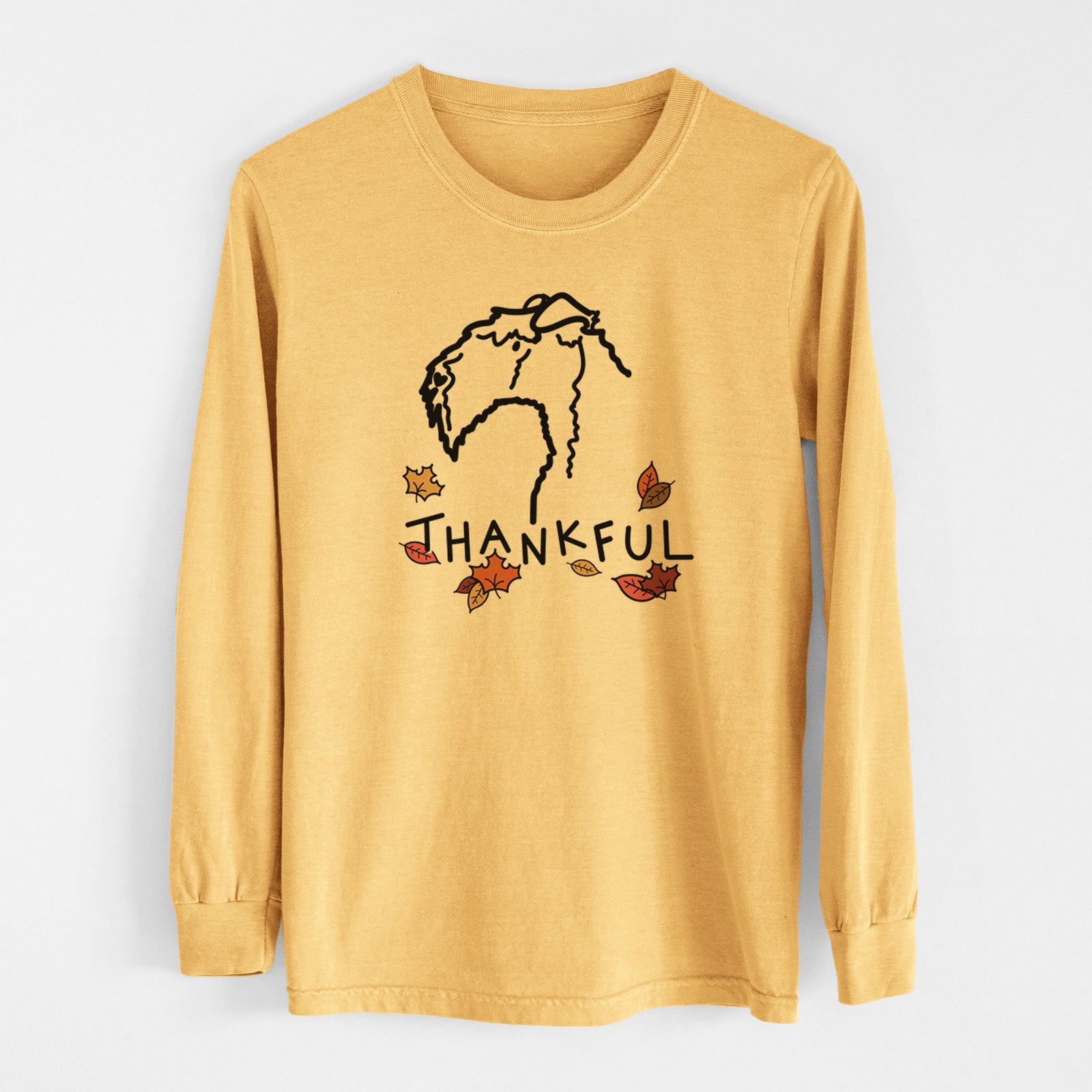 Thankful Kerry Blue Terrier - Men's Heavyweight 100% Cotton Long Sleeve