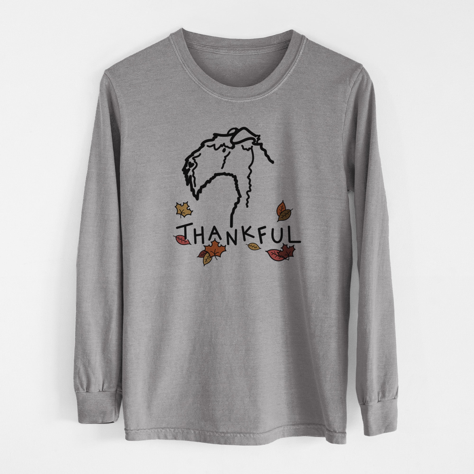 Thankful Kerry Blue Terrier - Men's Heavyweight 100% Cotton Long Sleeve