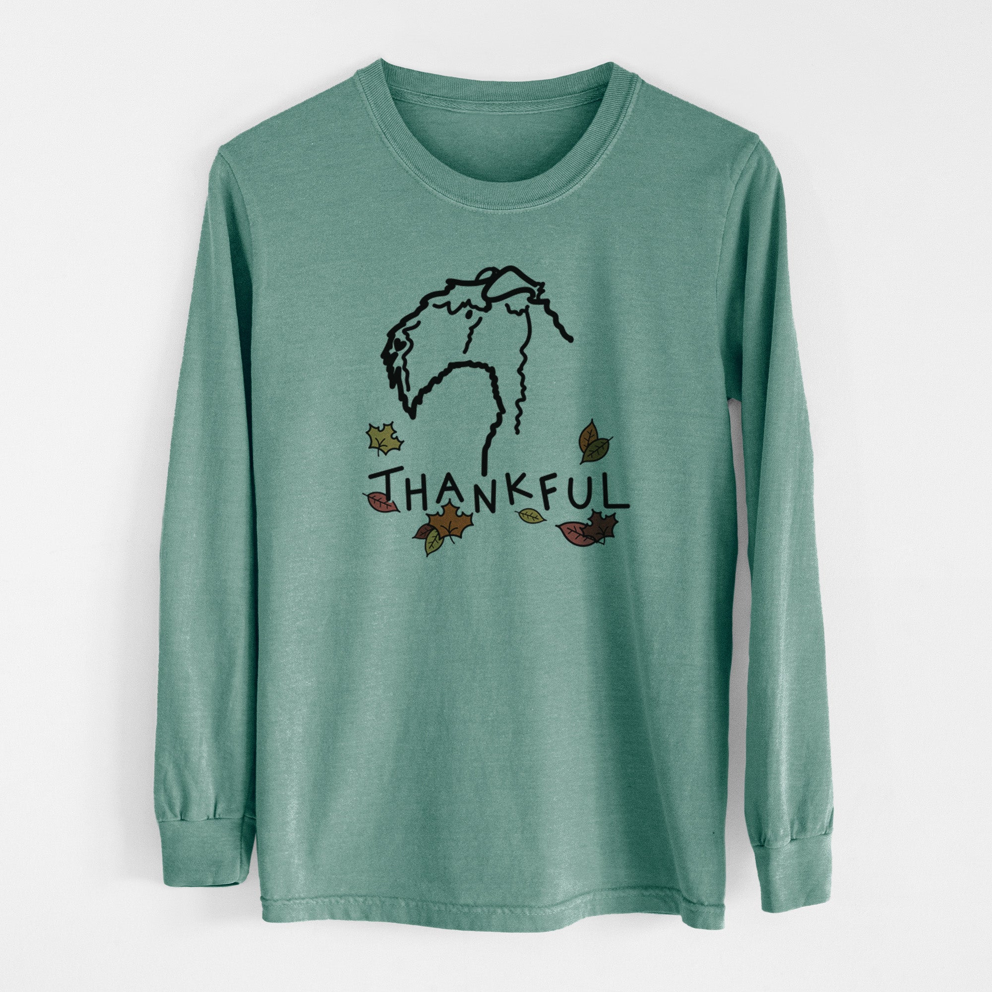 Thankful Kerry Blue Terrier - Men's Heavyweight 100% Cotton Long Sleeve