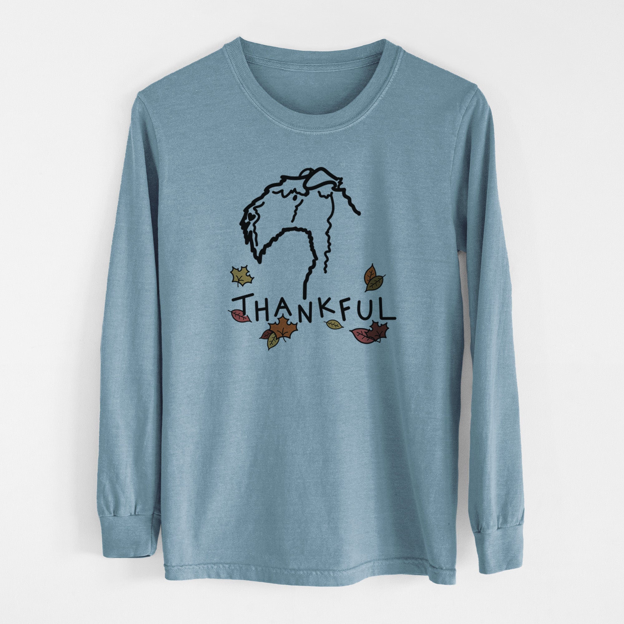 Thankful Kerry Blue Terrier - Men's Heavyweight 100% Cotton Long Sleeve