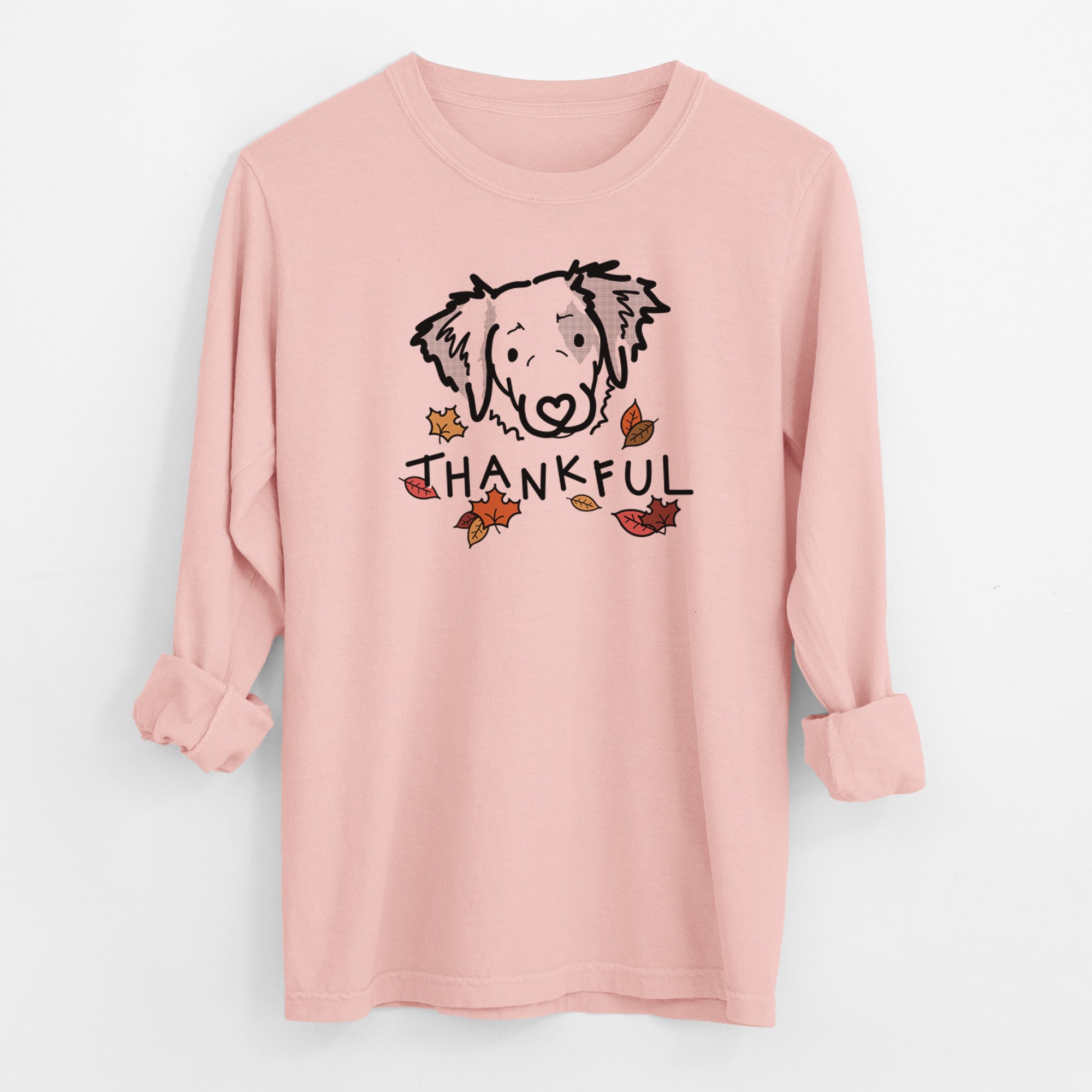 Thankful Brittany Spaniel - Kiva - Men's Heavyweight 100% Cotton Long Sleeve