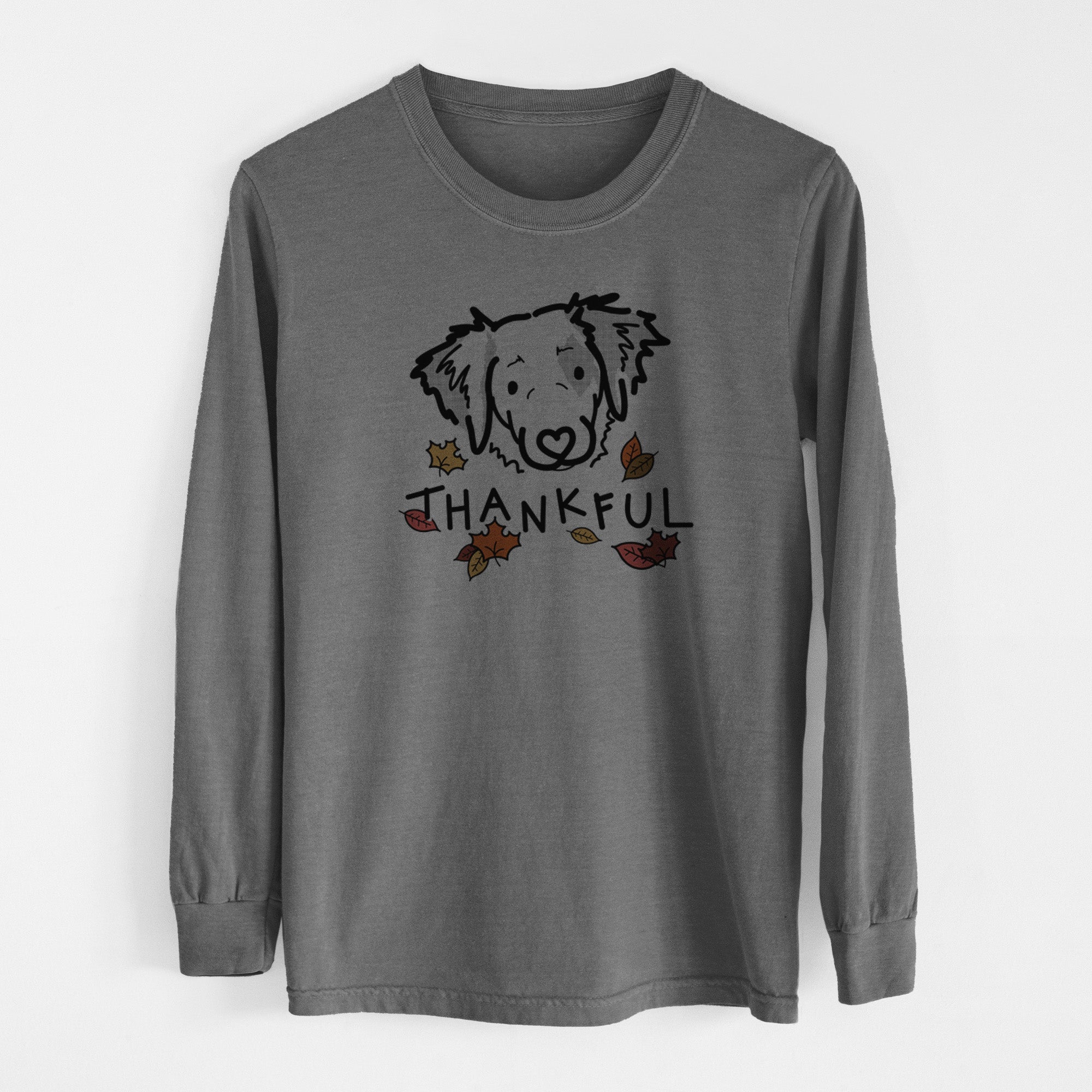 Thankful Brittany Spaniel - Kiva - Men's Heavyweight 100% Cotton Long Sleeve