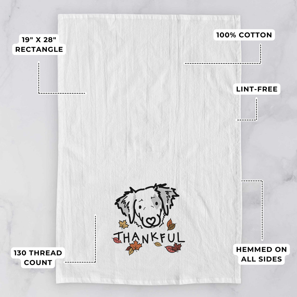Thankful Brittany Spaniel - Kiva - Tea Towel