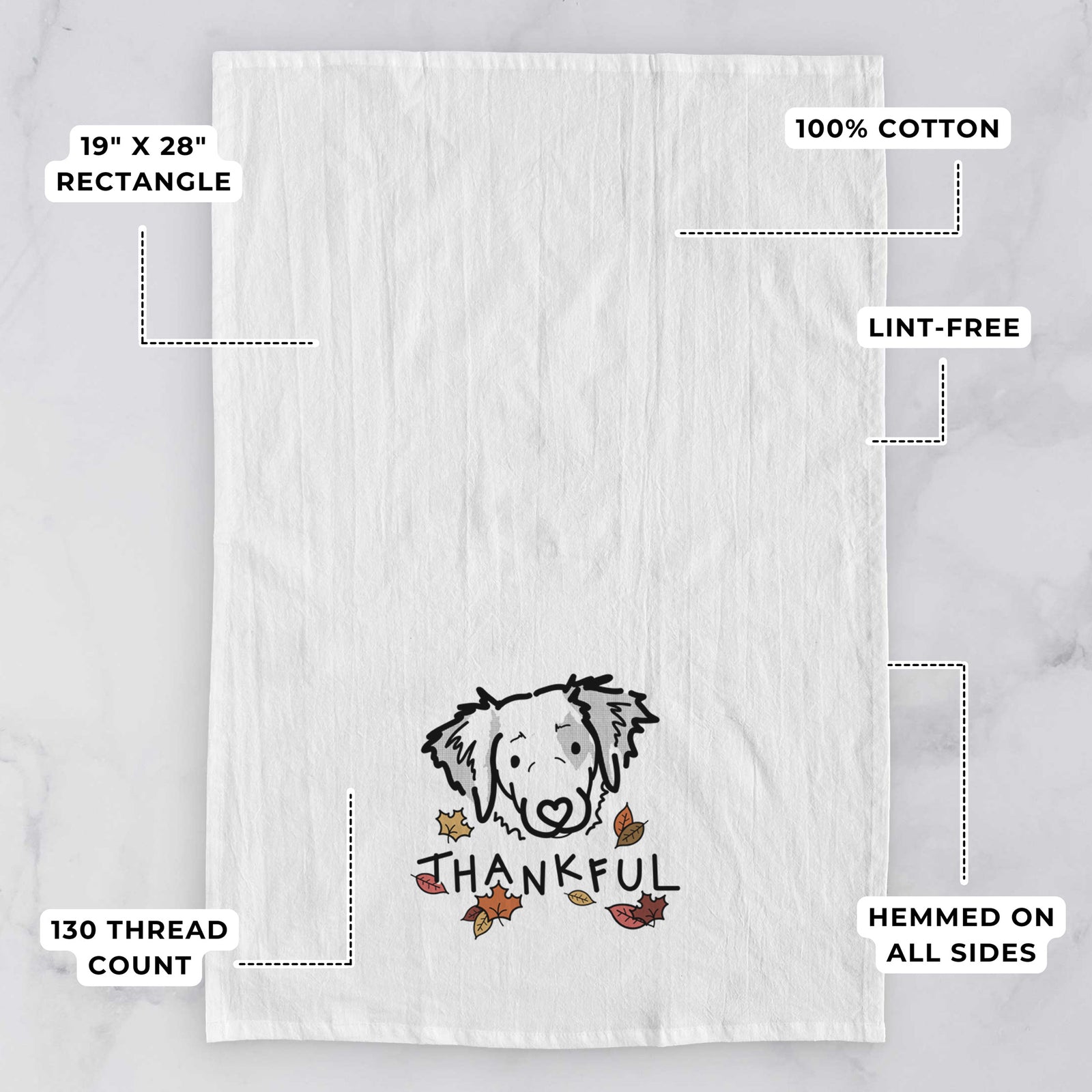 Thankful Brittany Spaniel - Kiva - Tea Towel