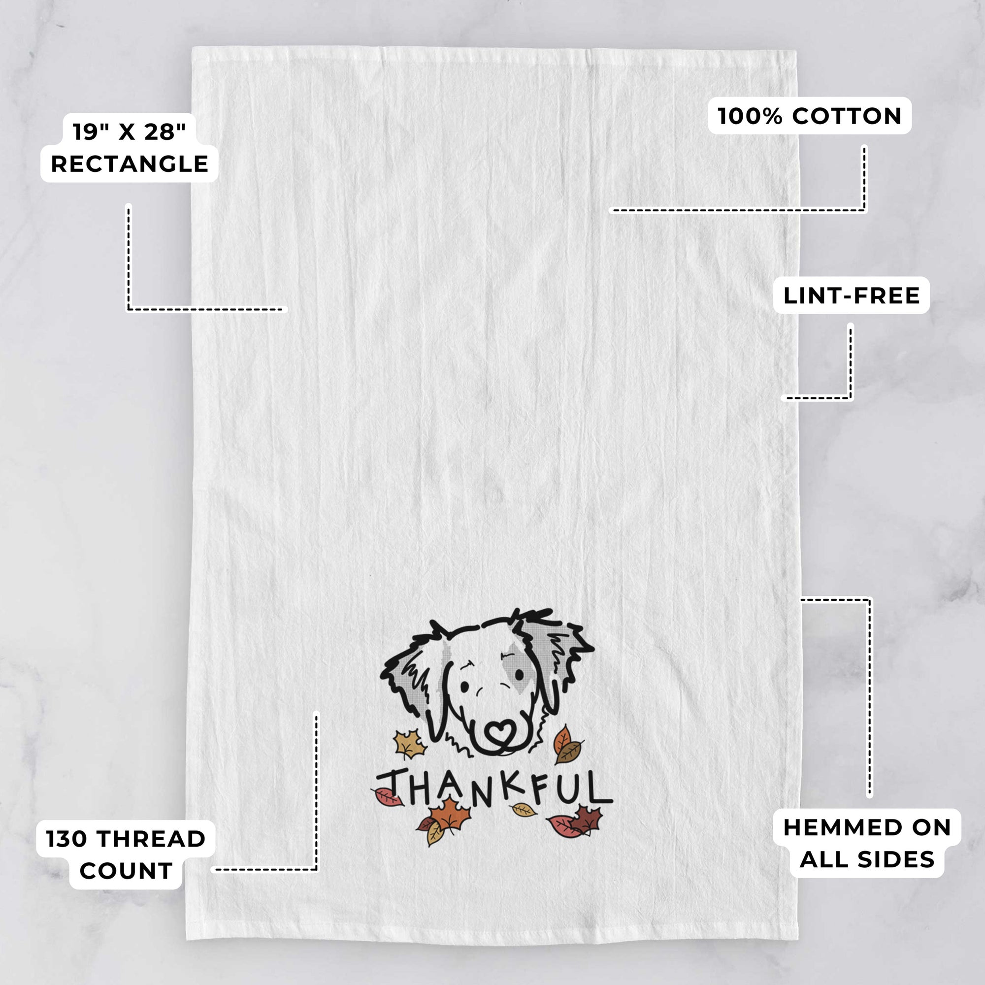 Thankful Brittany Spaniel - Kiva - Tea Towel