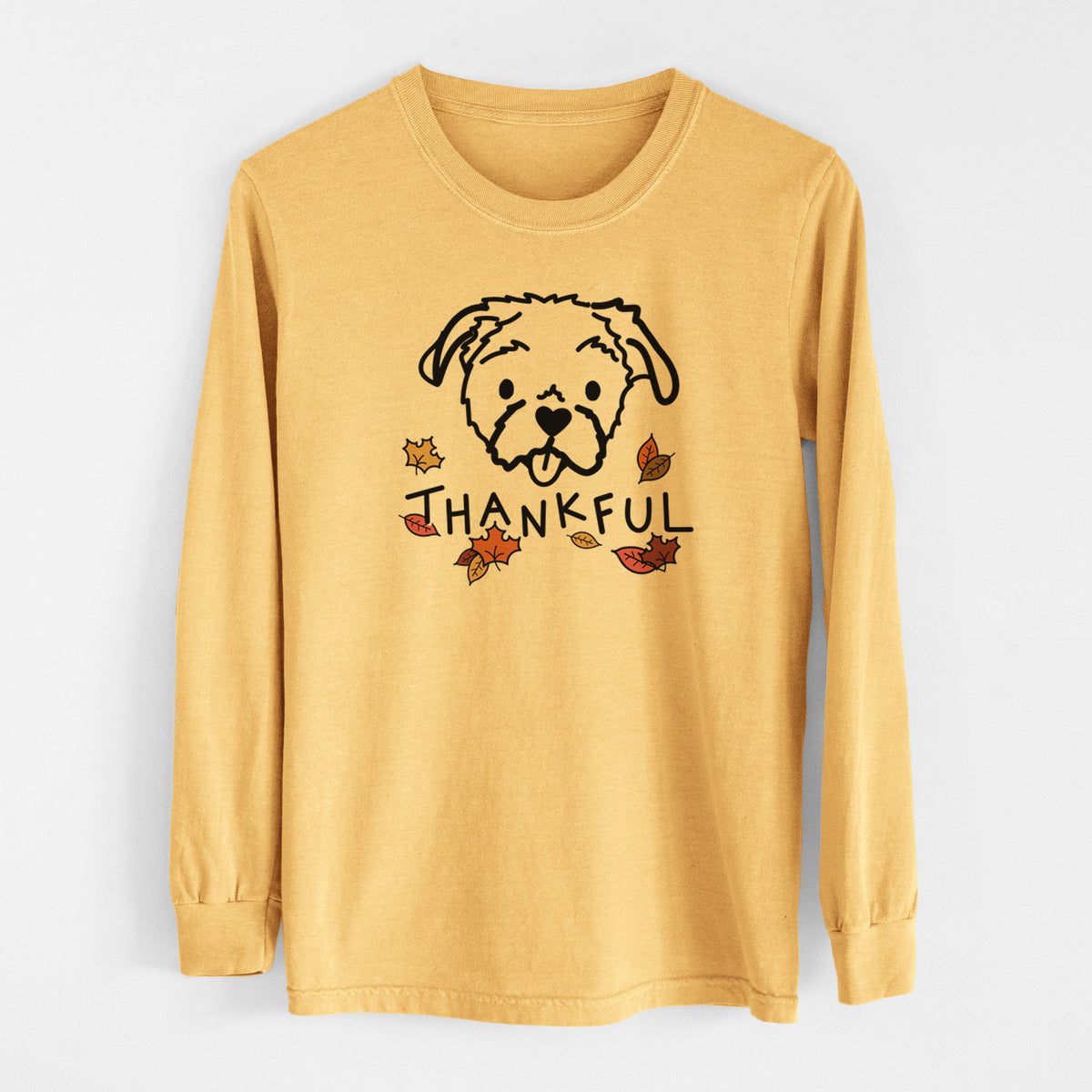 Thankful Shih Tzu - Koko - Men&#39;s Heavyweight 100% Cotton Long Sleeve