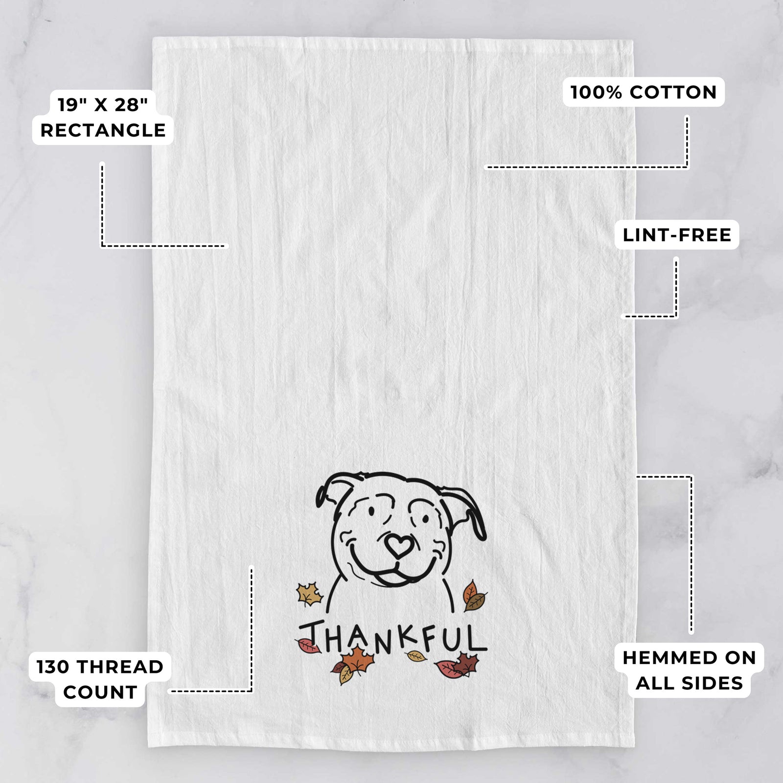 Thankful American Pitbull Terrier - Lady - Tea Towel