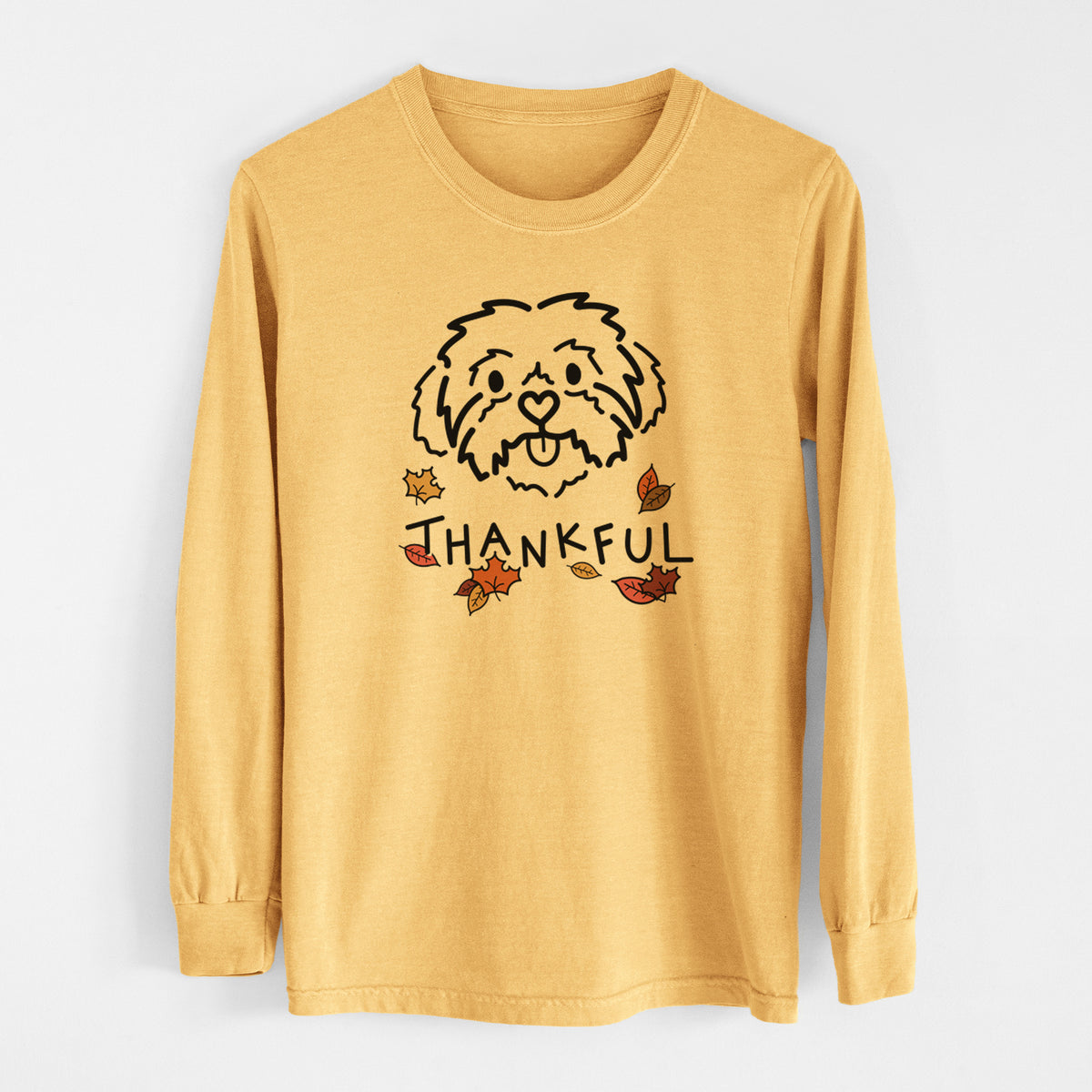 Thankful Shih Tzu - Leo - Men&#39;s Heavyweight 100% Cotton Long Sleeve