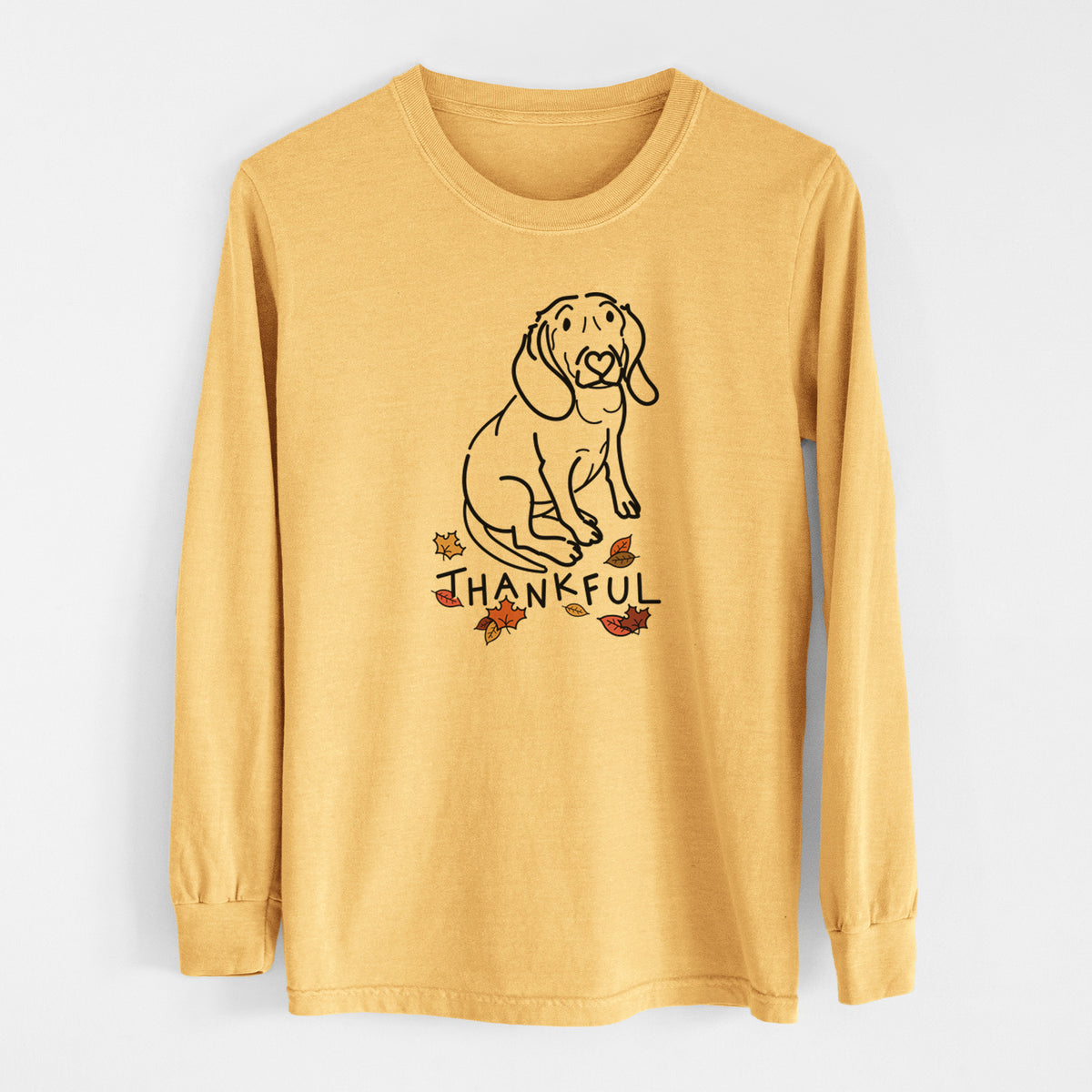 Thankful Beagle - Lilly - Men&#39;s Heavyweight 100% Cotton Long Sleeve