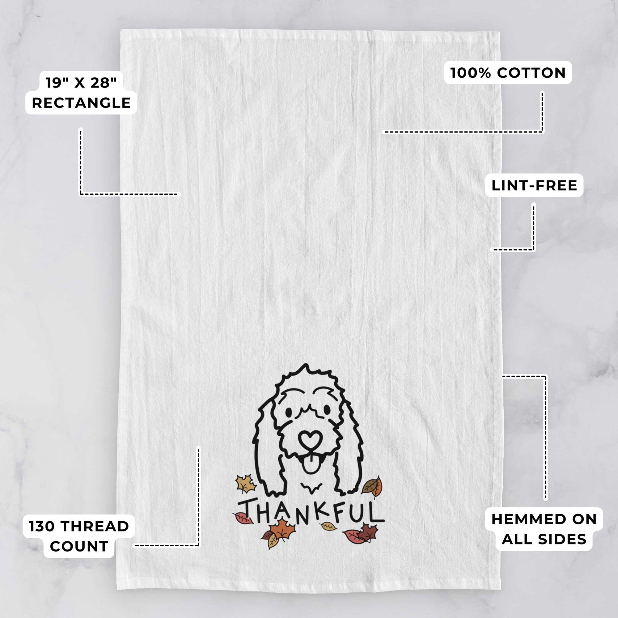 Thankful Coton de Tulear - Louie - Tea Towel