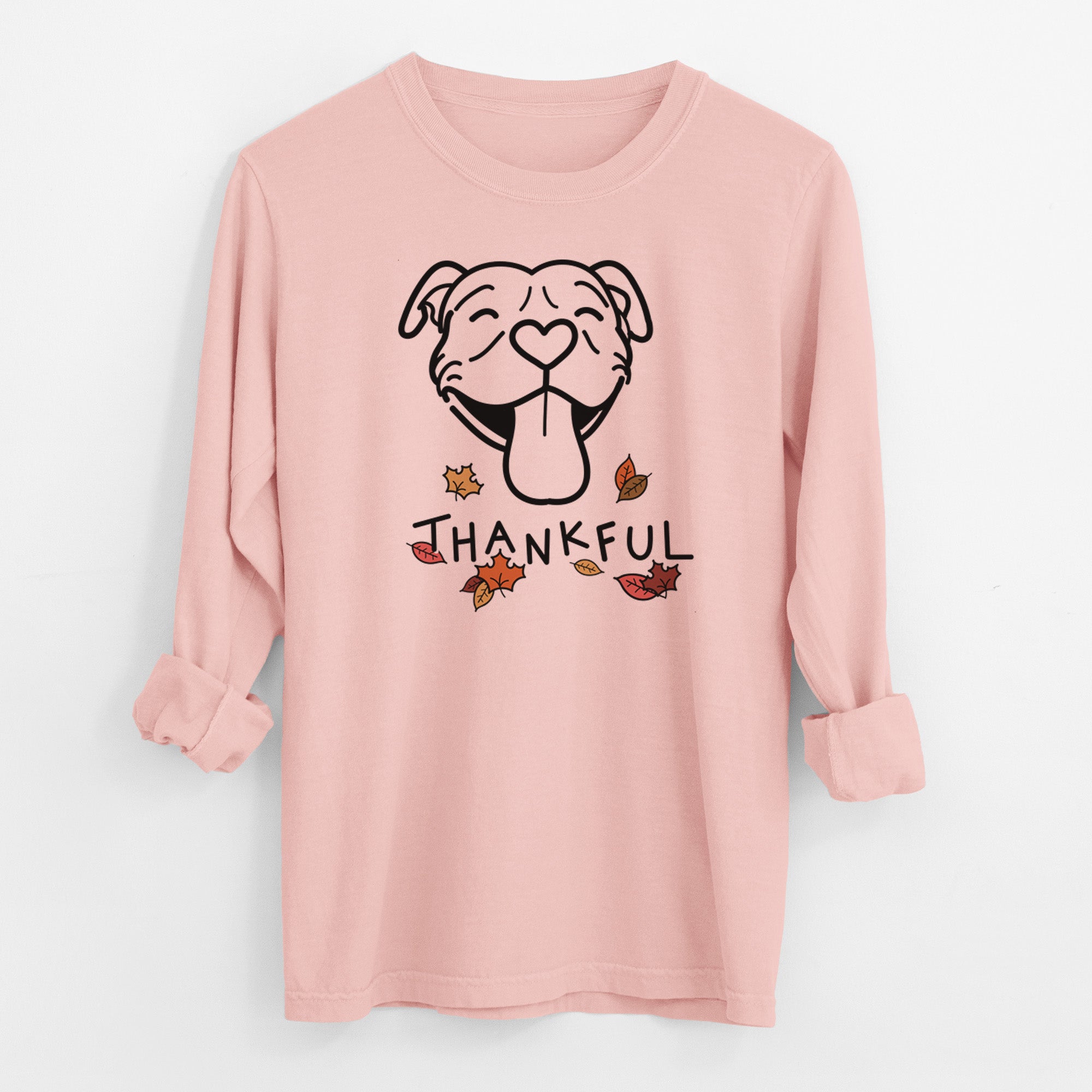 Thankful Pitbull - Louie - Men's Heavyweight 100% Cotton Long Sleeve