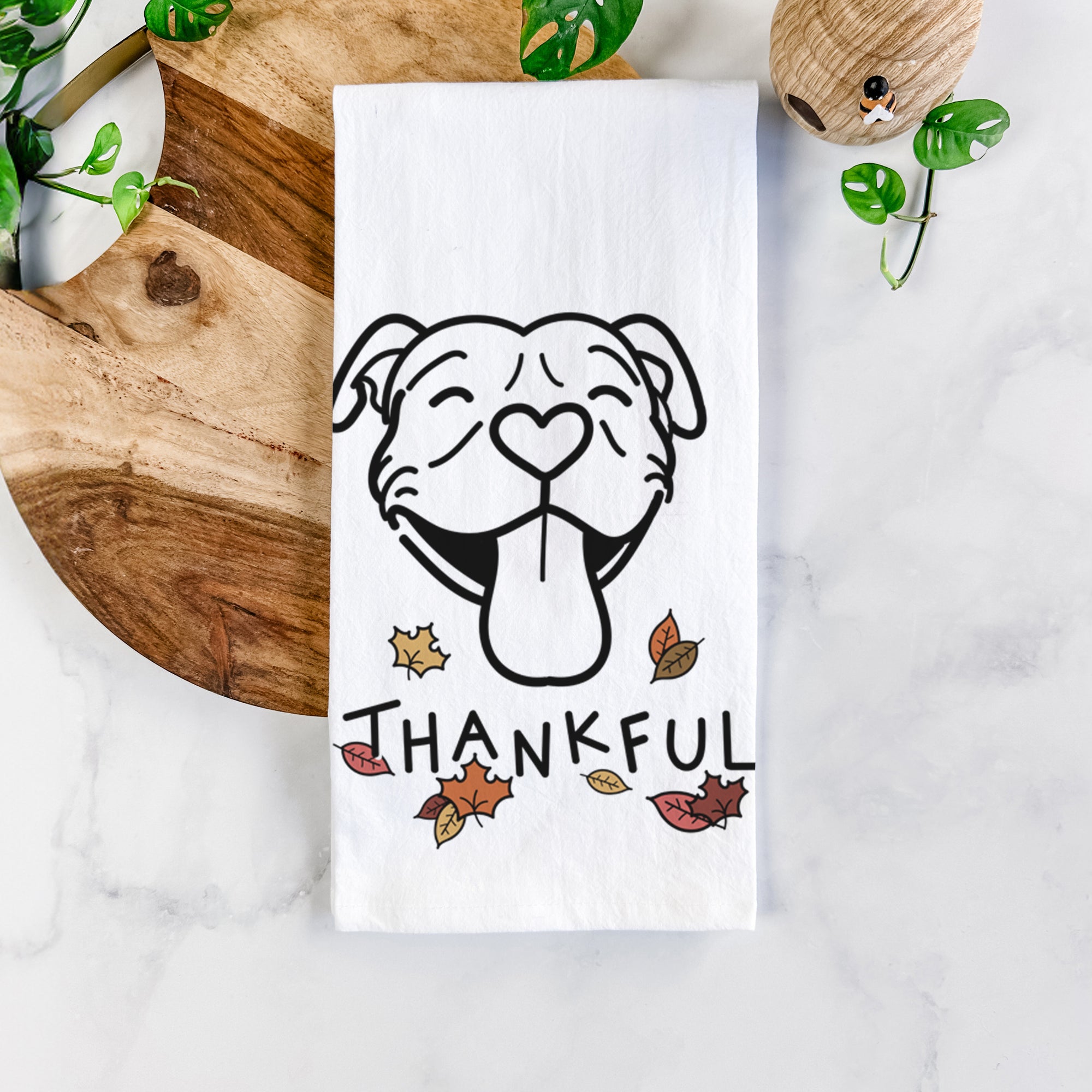 Thankful Pitbull - Louie - Tea Towel