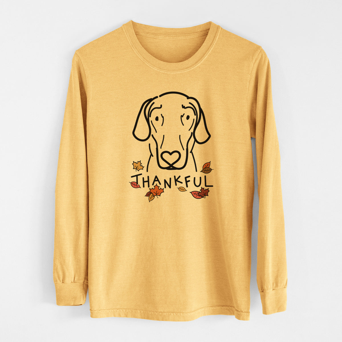 Thankful Great Dane - Lucy - Men&#39;s Heavyweight 100% Cotton Long Sleeve