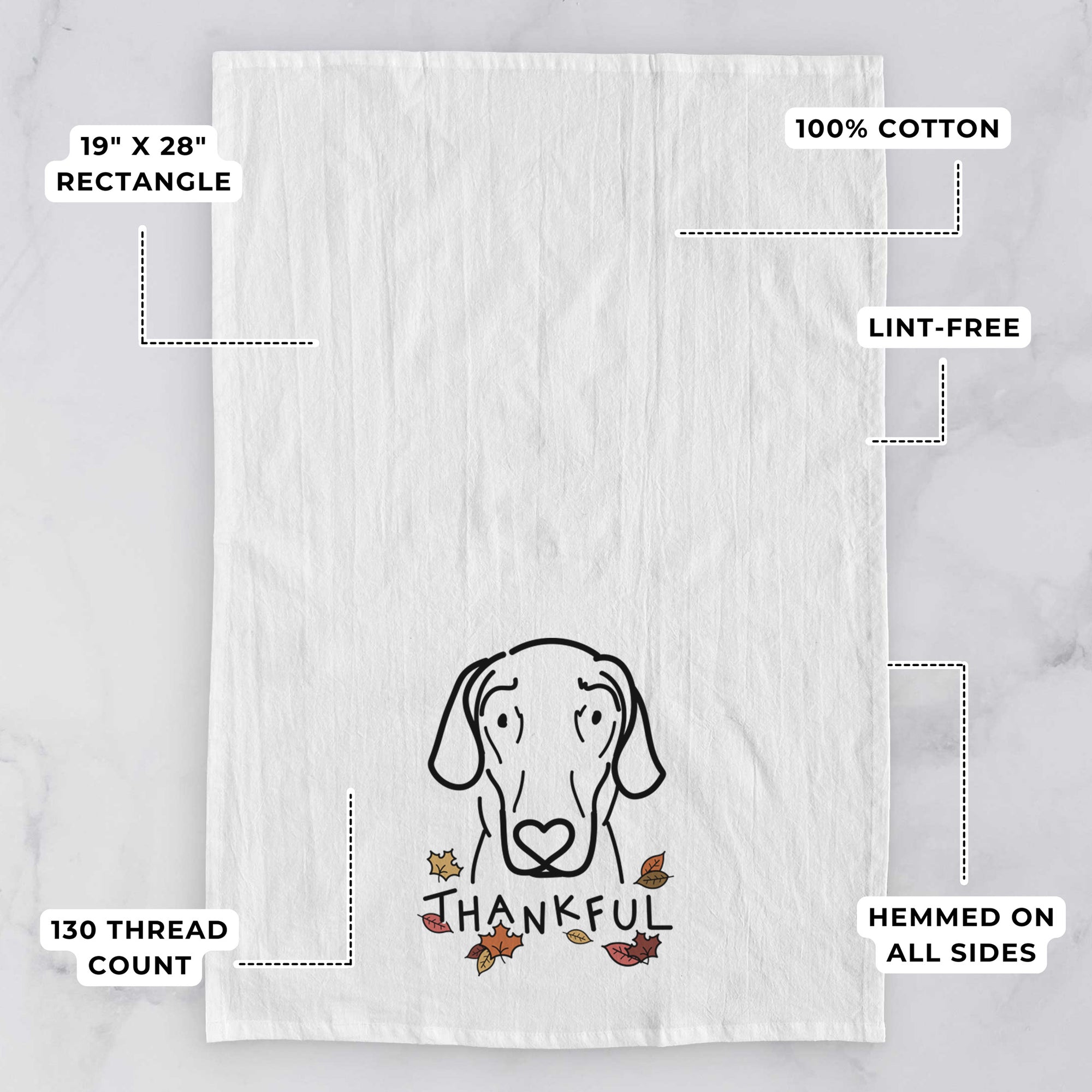 Thankful Great Dane - Lucy - Tea Towel