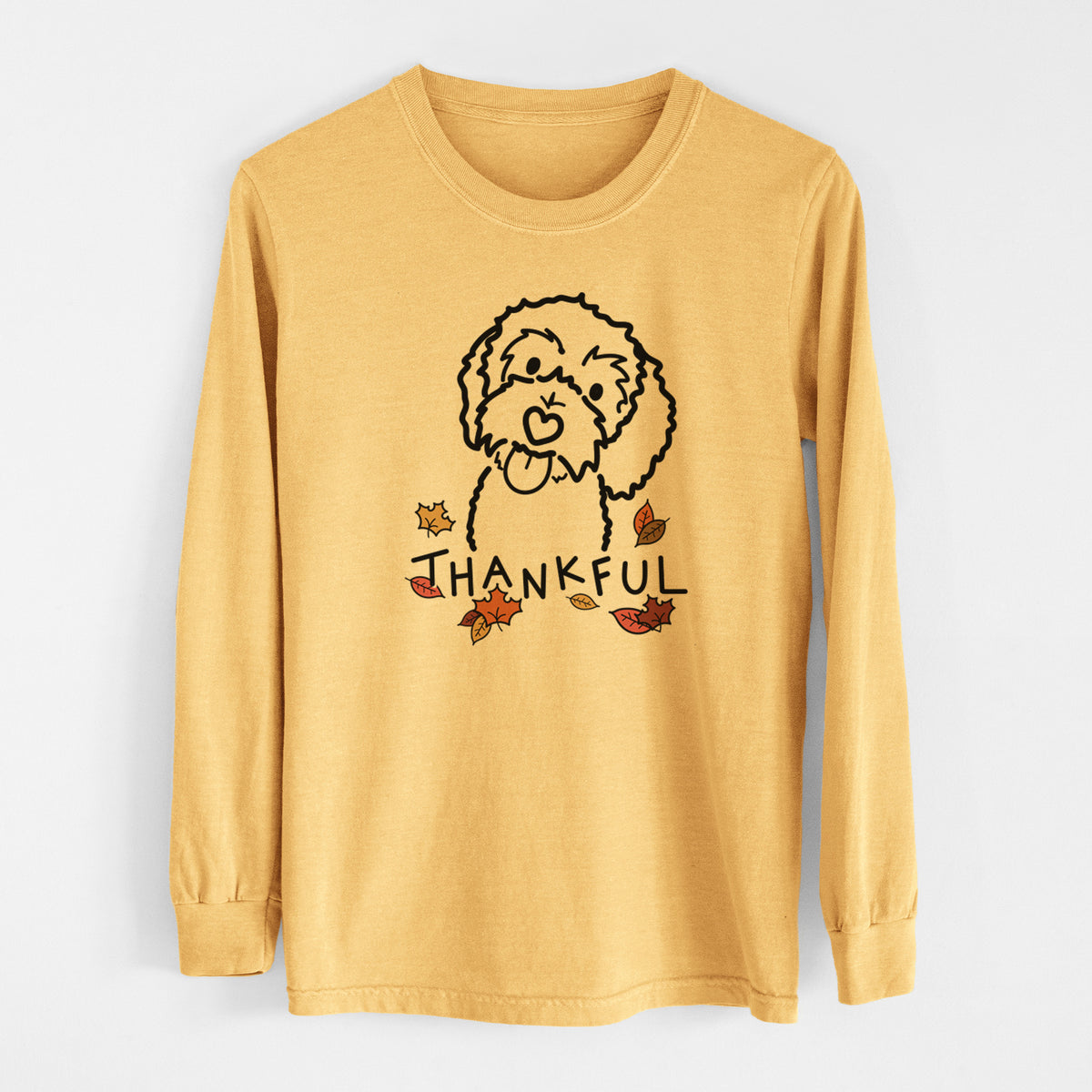 Thankful Bernedoodle - Mabel - Men&#39;s Heavyweight 100% Cotton Long Sleeve