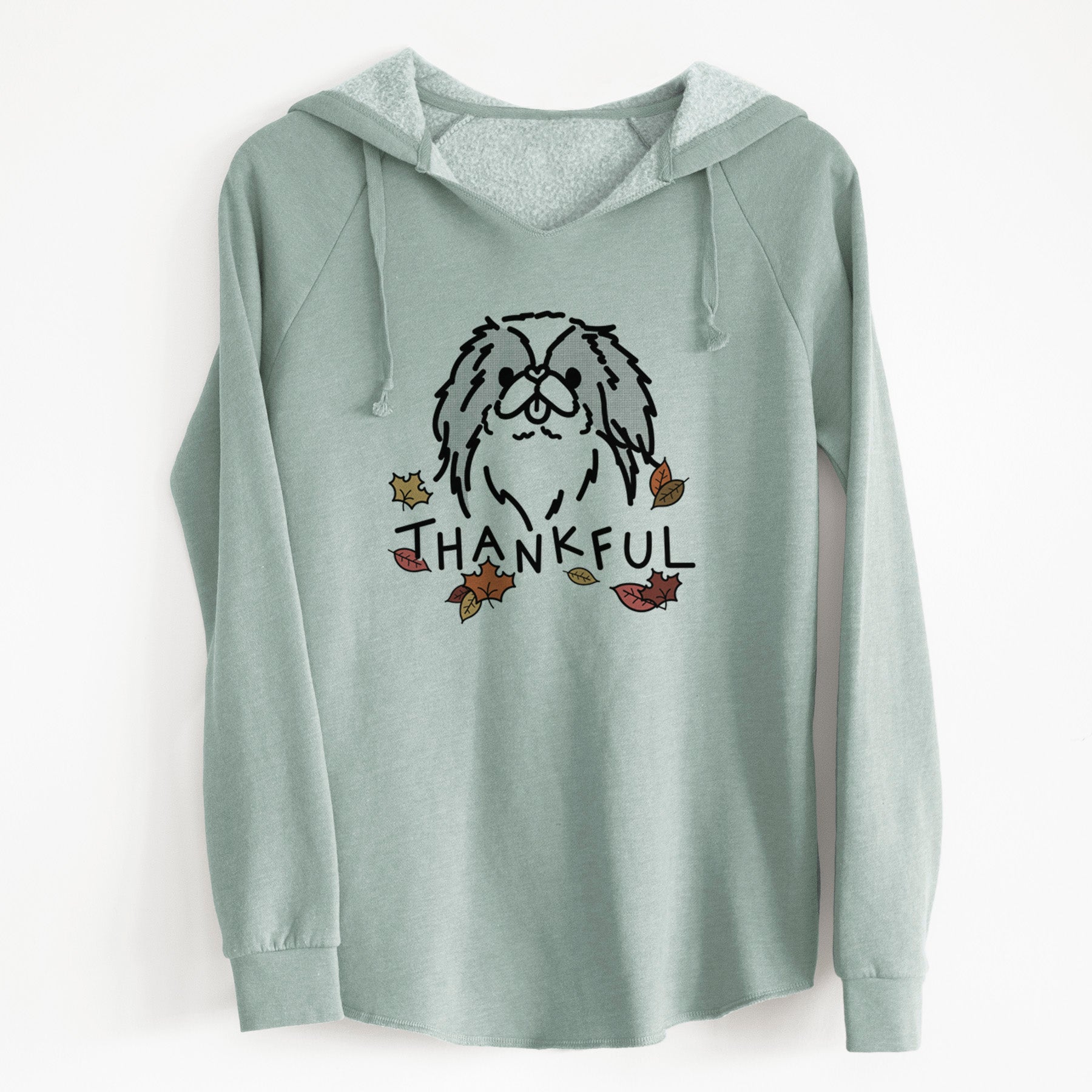 Thankful Japanese Chin - Macha - Cali Wave Hooded Sweatshirt