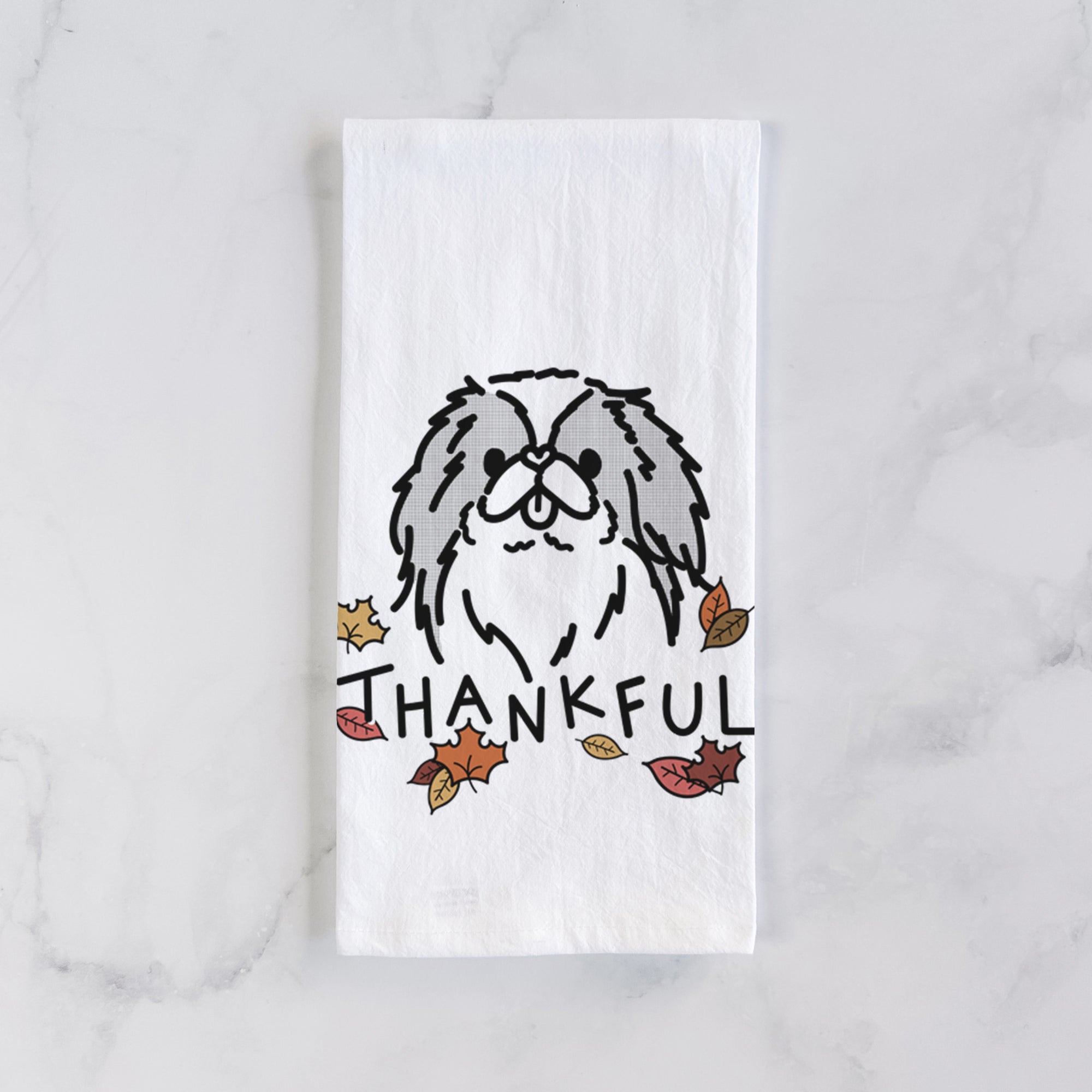 Thankful Japanese Chin - Macha - Tea Towel