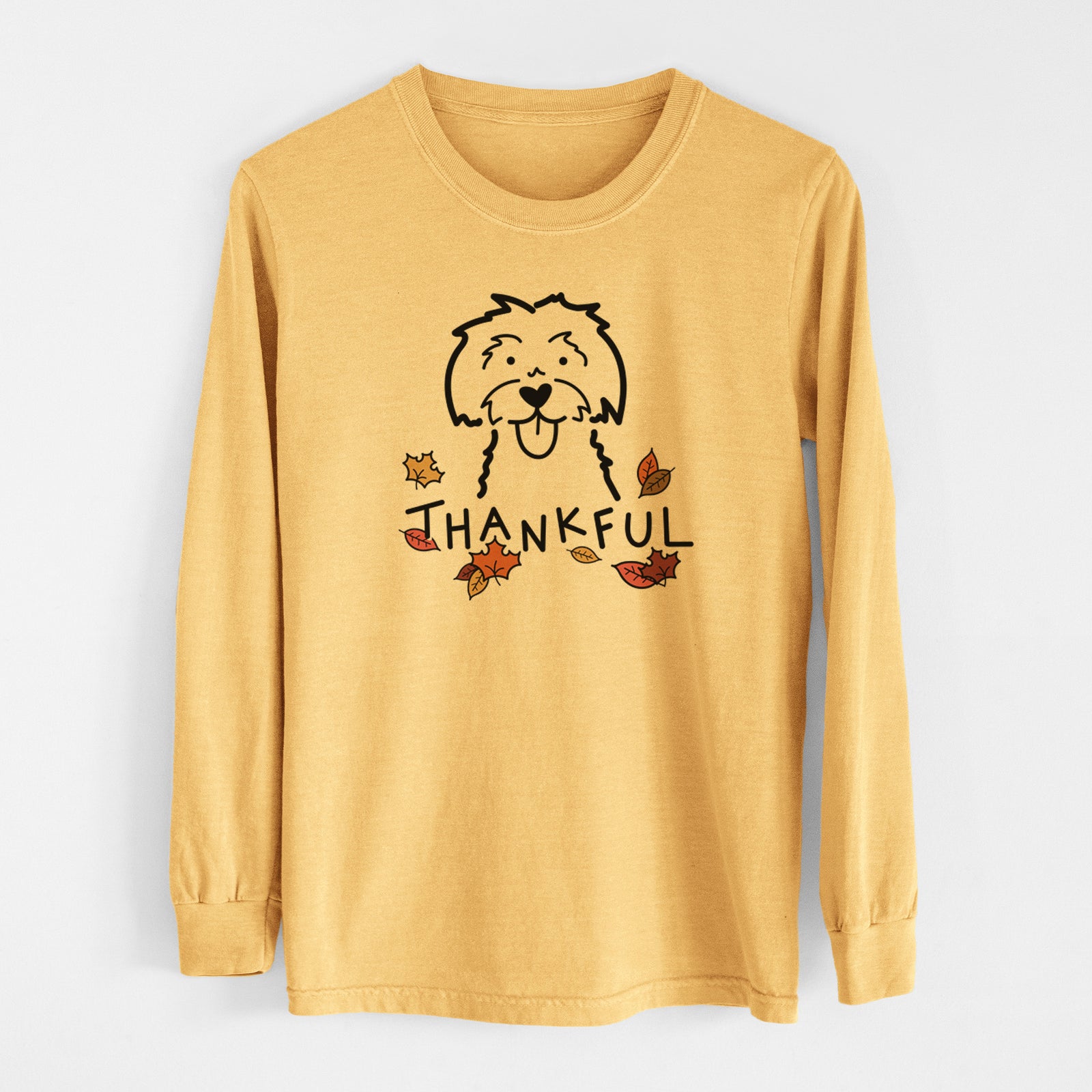 Thankful Maltese - Men's Heavyweight 100% Cotton Long Sleeve