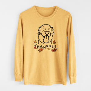 Thankful Golden Retriever - Maple - Men's Heavyweight 100% Cotton Long Sleeve